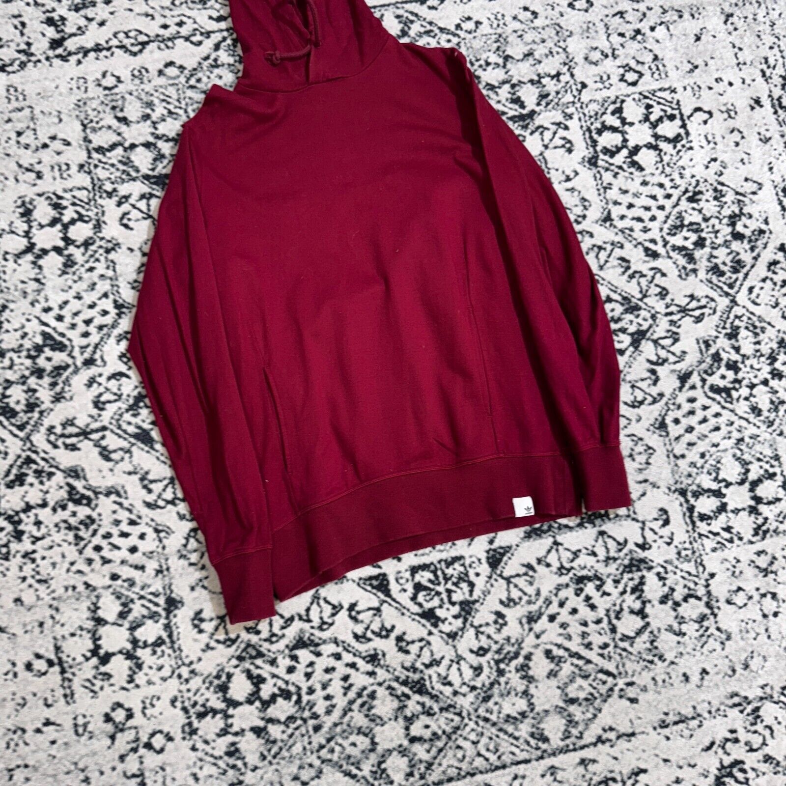Adidas × Vintage Vintage Adidas Unisex Burgundy Cotton Hoodie Size S 90s Y2K Size US S / EU 44-46 / 1 - 4 Thumbnail