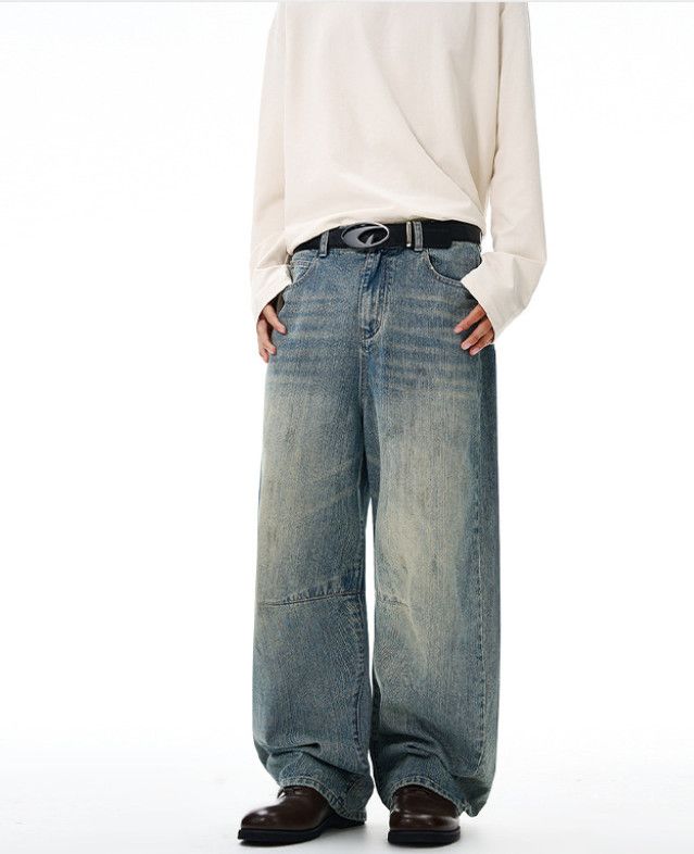 Japanese Brand American-style baggy wide-leg curved jeans for men Size US 32 / EU 48 - 2 Thumbnail