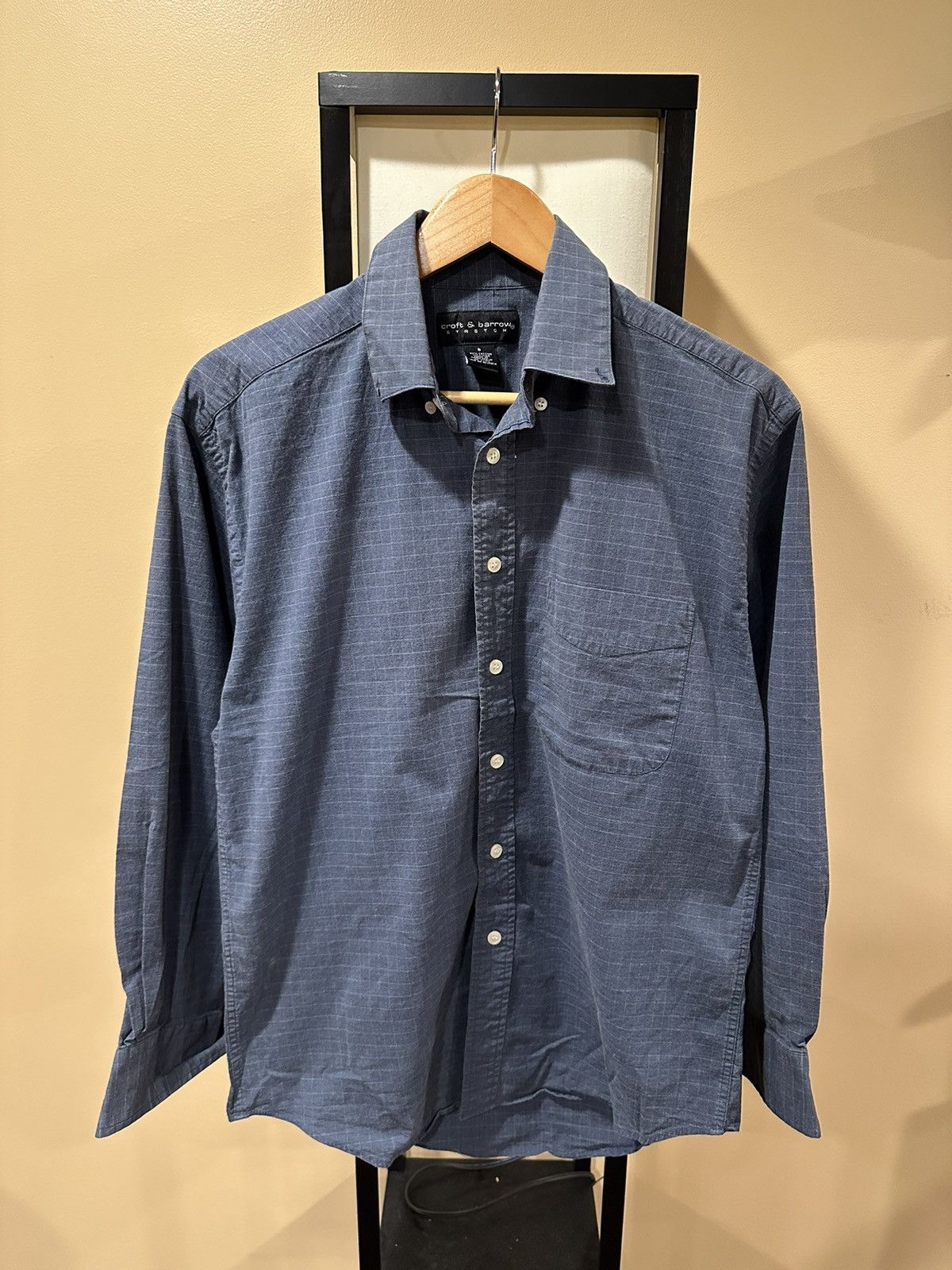 Croft & Barrow × Vintage Vintage Croft & Barrow Blue Checker Button Up Collard Shirt Size US S / EU 44-46 / 1 - 1 Thumbnail