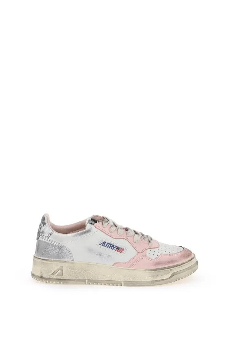 image of Autry O1S22I1N0324 Super Vintage Sneakers In White/pink, Women's (Size 6)