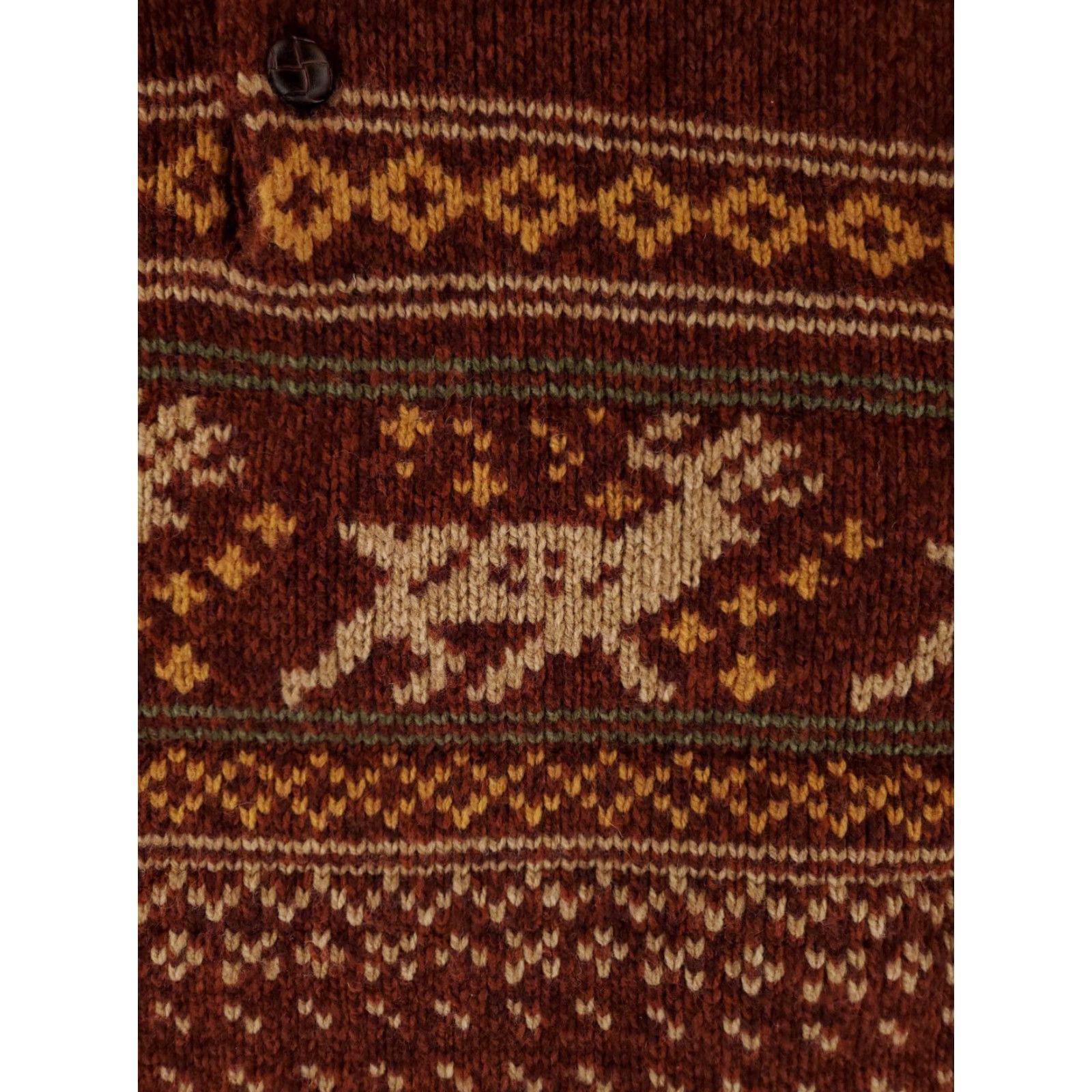 Vintage LL Bean Sweater Henley Nordic Lambs Wool Reindeer Red 2 Button Mens XXL Tall Size US XXL / EU 58 / 5 - 2 Thumbnail
