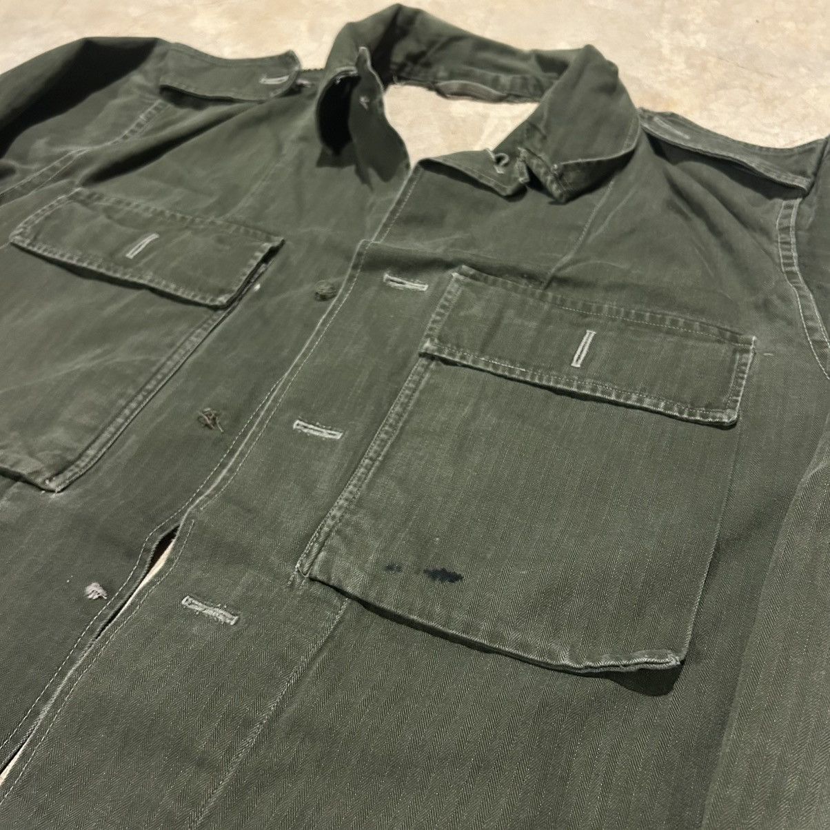 Vintage Vintage 1950s “Negative Space” Belgian HBT Military Shirt Size US M / EU 48-50 / 2 - 5 Thumbnail