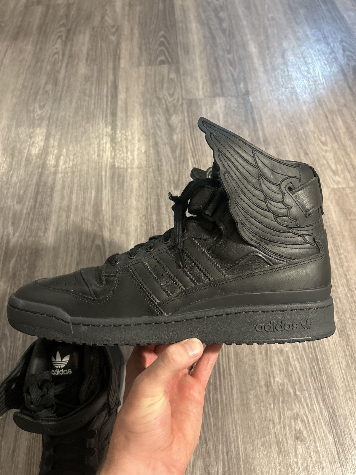 Adidas × Jeremy Scott Adidas x Jeremy Scott Forum Hi Wings 4.0 Black RARE SIZE 15 Size US 15 / EU 48 - 8 Thumbnail