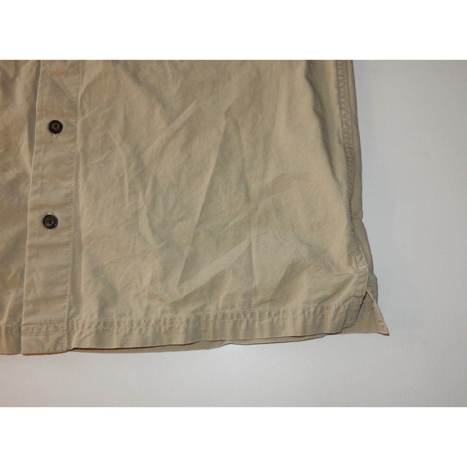 Eddie Bauer VINTAGE Eddie Bauer Men's Short Sleeve Button-Up Shirt Size M Beige Cotton Casual Summer Size US M / EU 48-50 / 2 - 2 Thumbnail