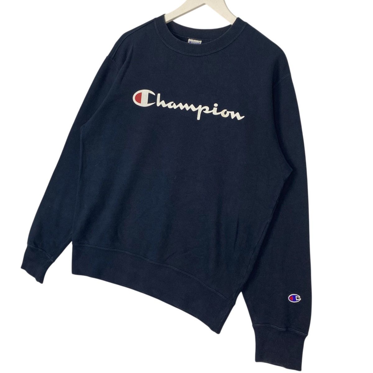 Vintage Vintage Champion Sweatshirt Big Logo Navy Blue Pullover Sz L Size US L / EU 52-54 / 3 - 2 Thumbnail