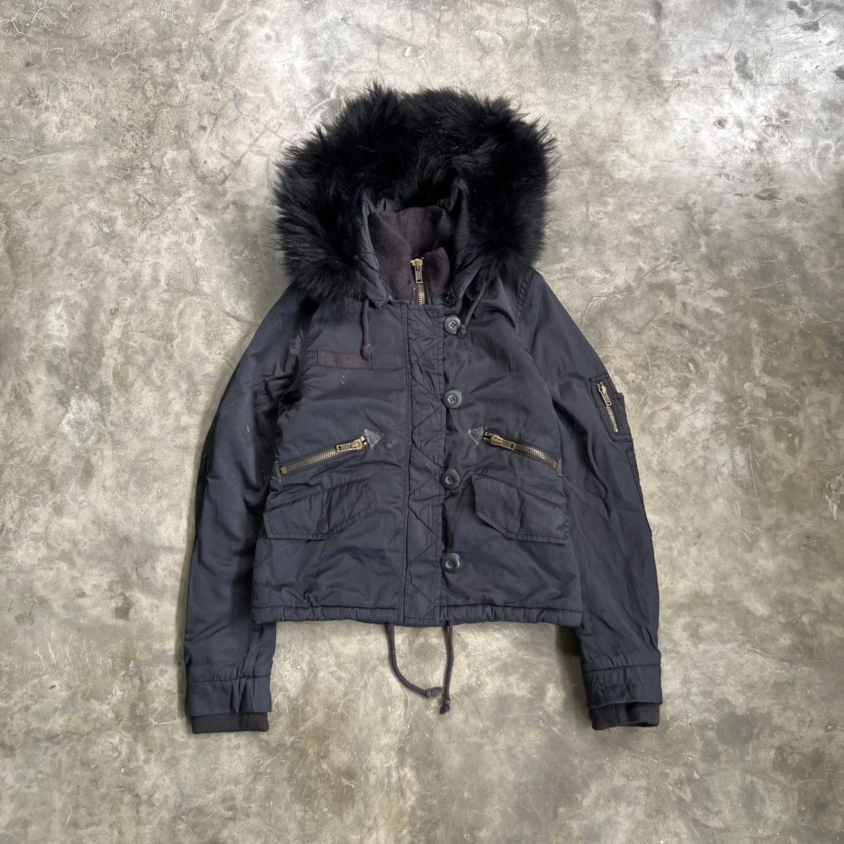 14th Addiction 2000s Moussy Apocalypse Style Fur Hooded Bomber Jacket Size US M / EU 48-50 / 2 - 2 Thumbnail