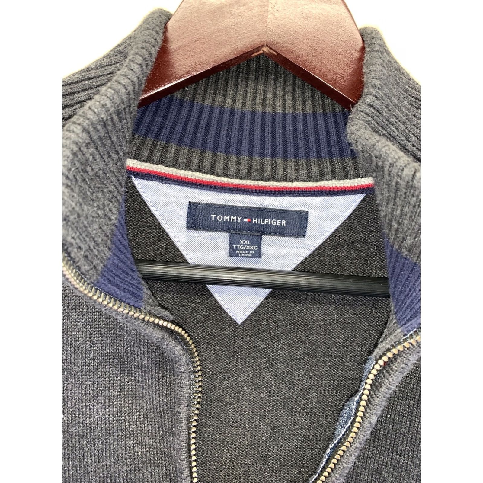 Tommy Hilfiger Tommy Hilfiger Gray 1/4 Zip Knit Sweater Mens XL-6632 Pullover Size US XXL / EU 58 / 5 - 7 Thumbnail