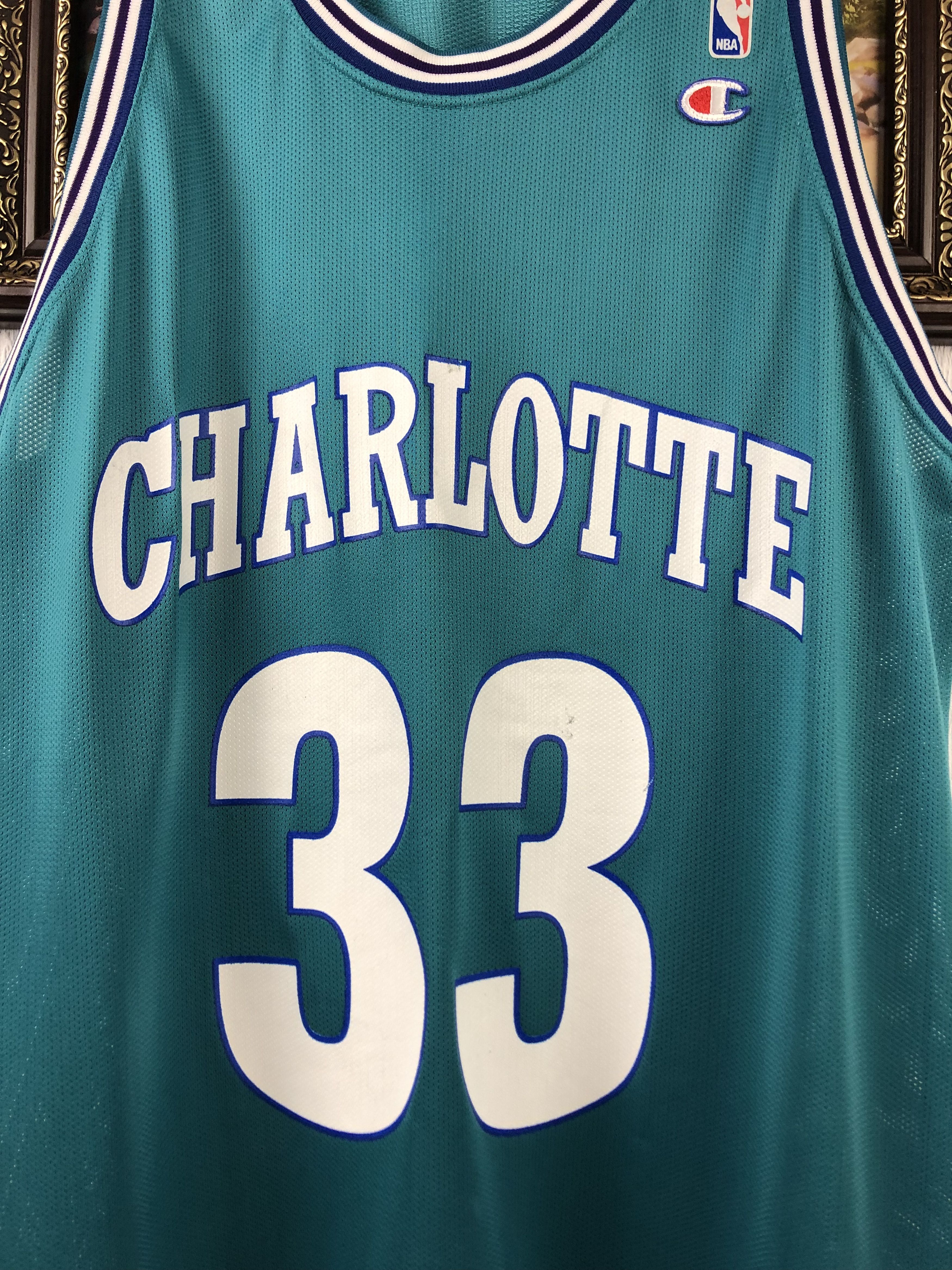 Champion Vintage Mourning Charlotte Hornets Jersey Champion Shirt Size US XL / EU 56 / 4 - 5 Thumbnail