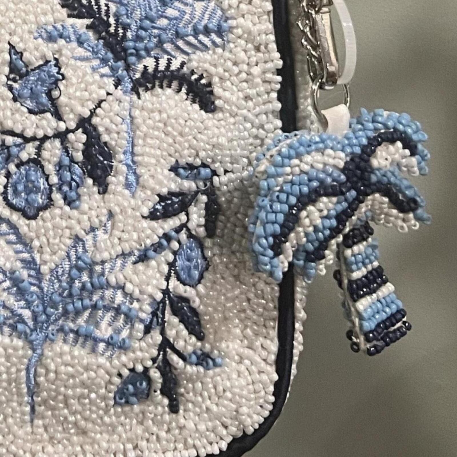 Marsell TikTok Viral Toile Greece Blue & White Beaded Bag Size ONE SIZE - 4 Thumbnail