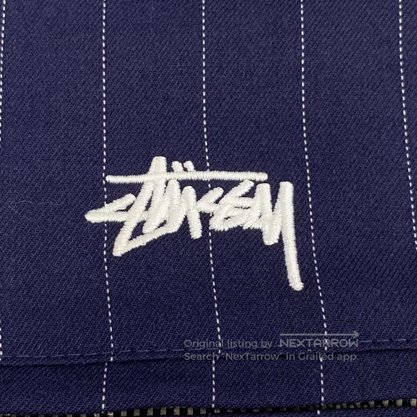 Stussy Stussy Dark Blue Logo Embroidered Vertical Striped Collar Size US M / EU 48-50 / 2 - 5 Thumbnail