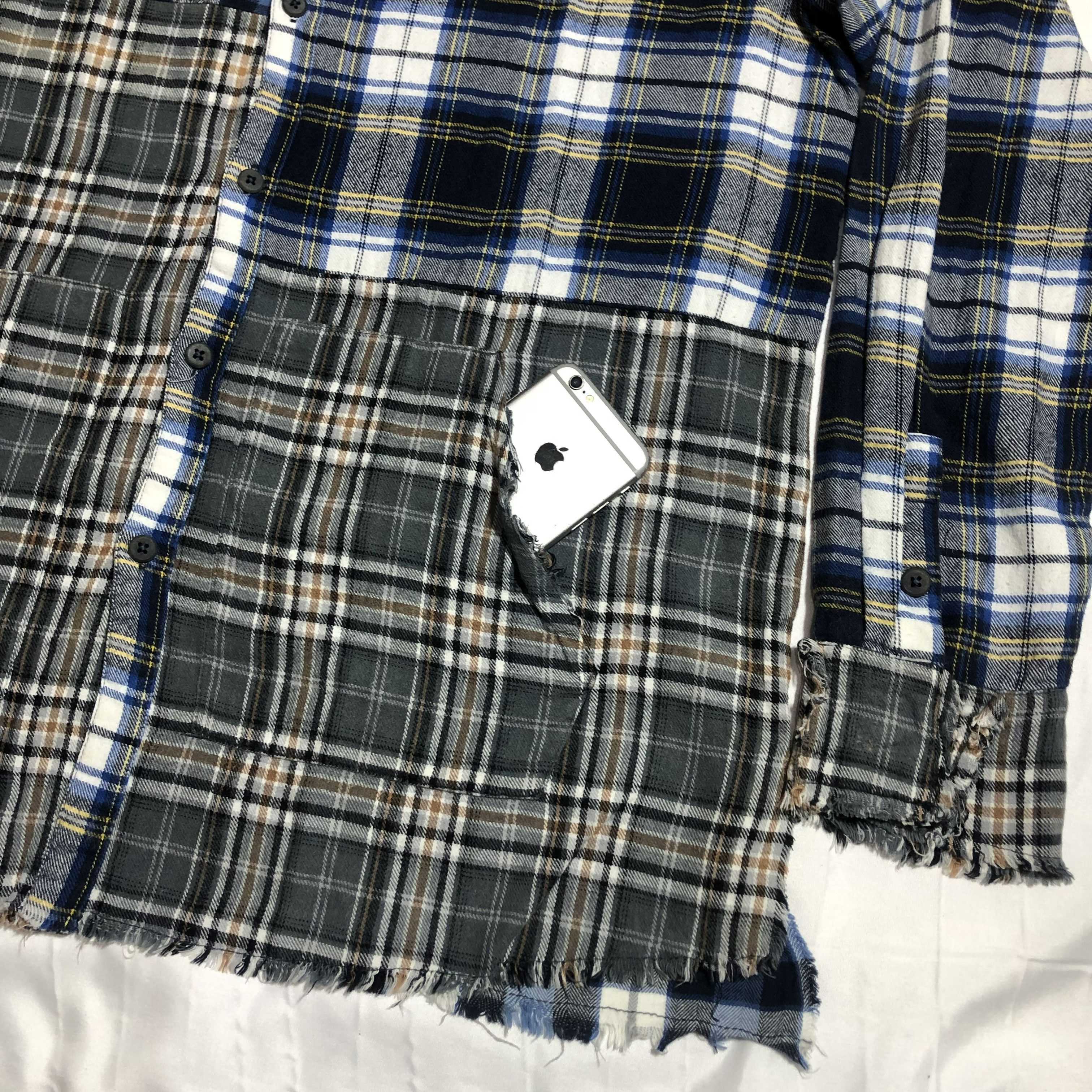 Zara Man Patchwork Flannel Shirt Size US L / EU 52-54 / 3 - 3 Thumbnail