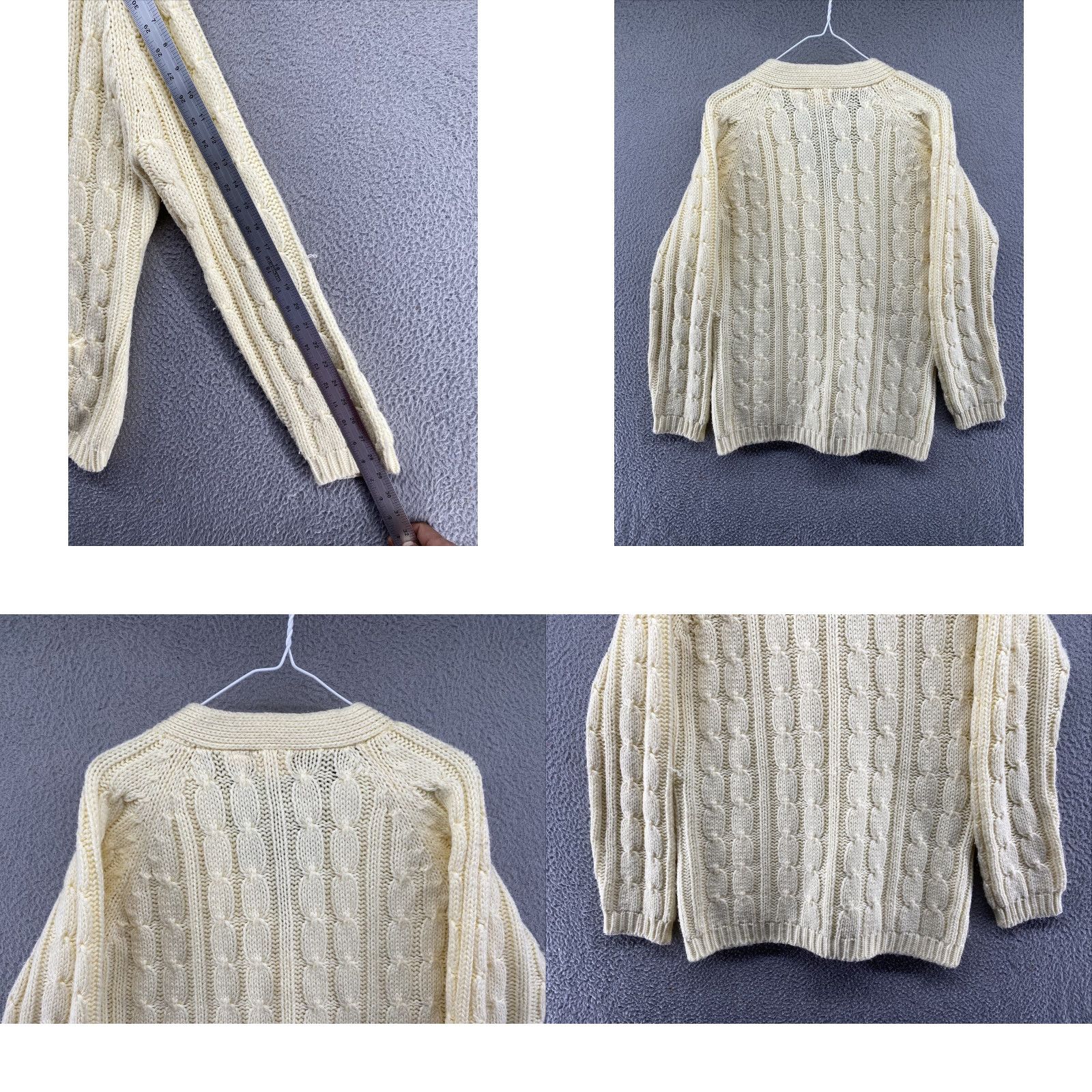Vintage VINTAGE Hand Full Cardigan Sweater Womens 42 Yellow 100% Virgin Acrylic Size 42 Size M / US 6-8 / IT 42-44 - 8 Thumbnail