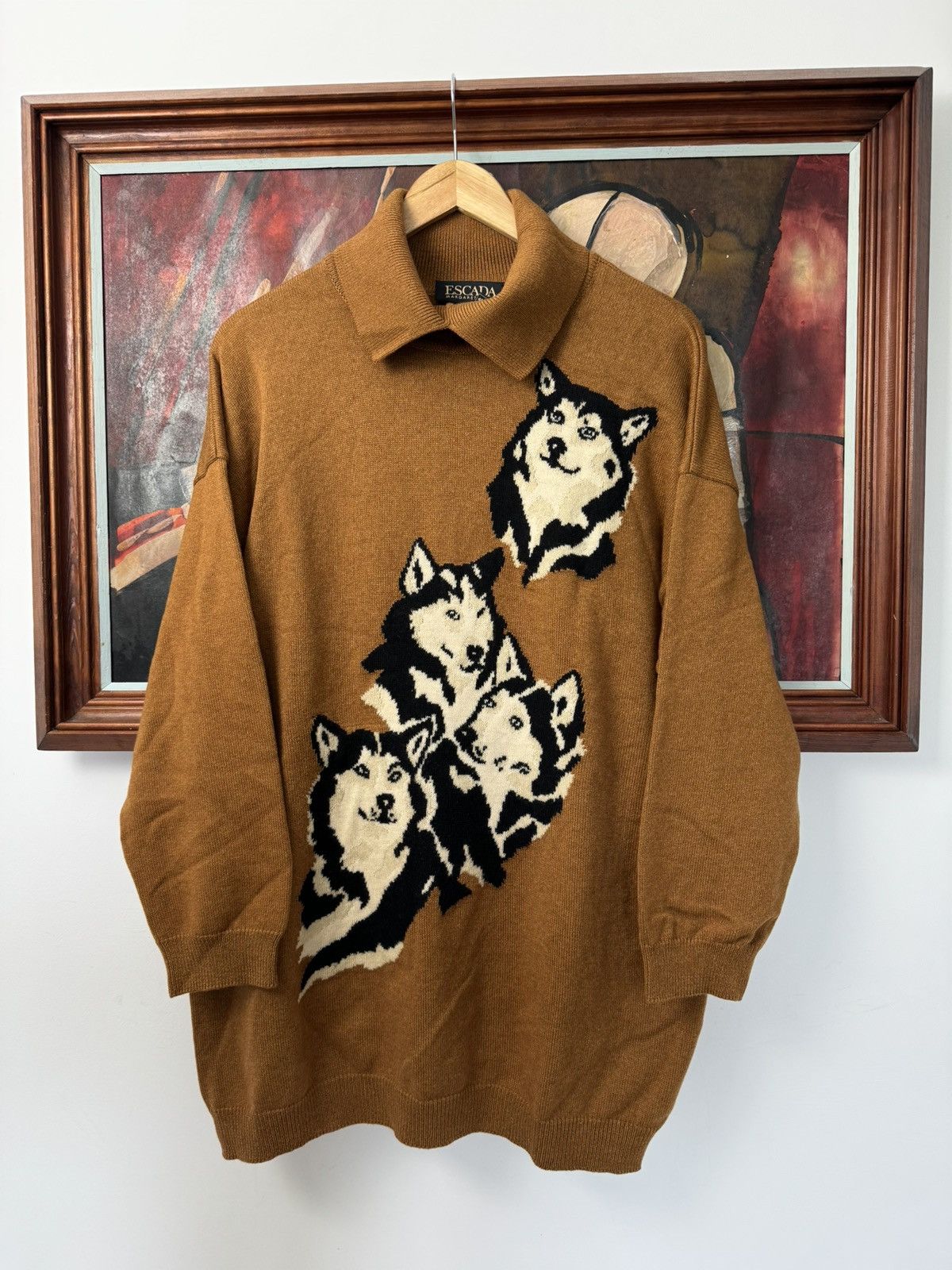 Escada Escada Margaretha Ley Wool Cashmere Husky Dog Knit Sweater Size S / US 4 / IT 40 - 1 Thumbnail