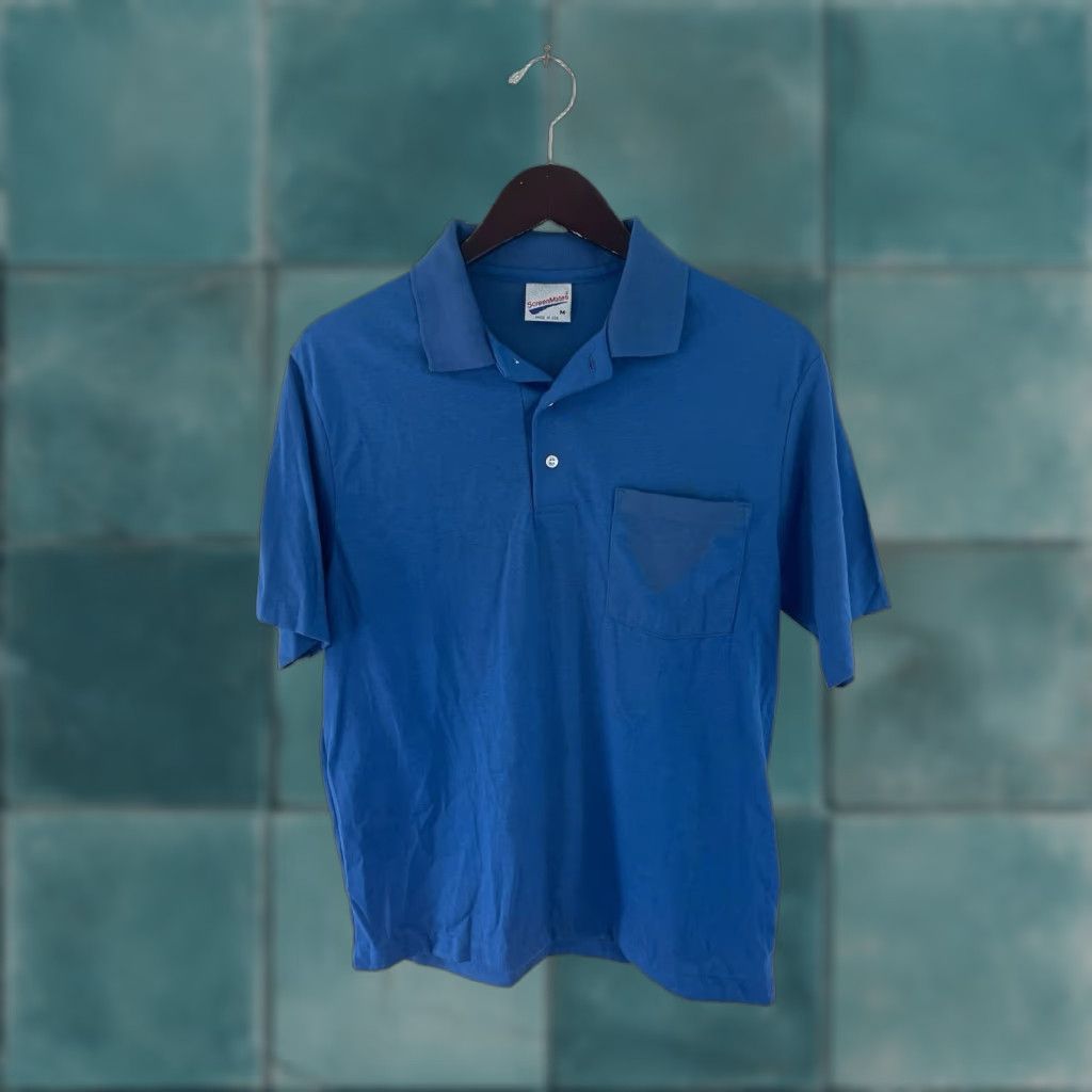 Vintage VINTAGE Screenmates Polo Shirt Mens M Blue 90s Deadstock NWOT Made in USA Size US M / EU 48-50 / 2 - 1 Thumbnail