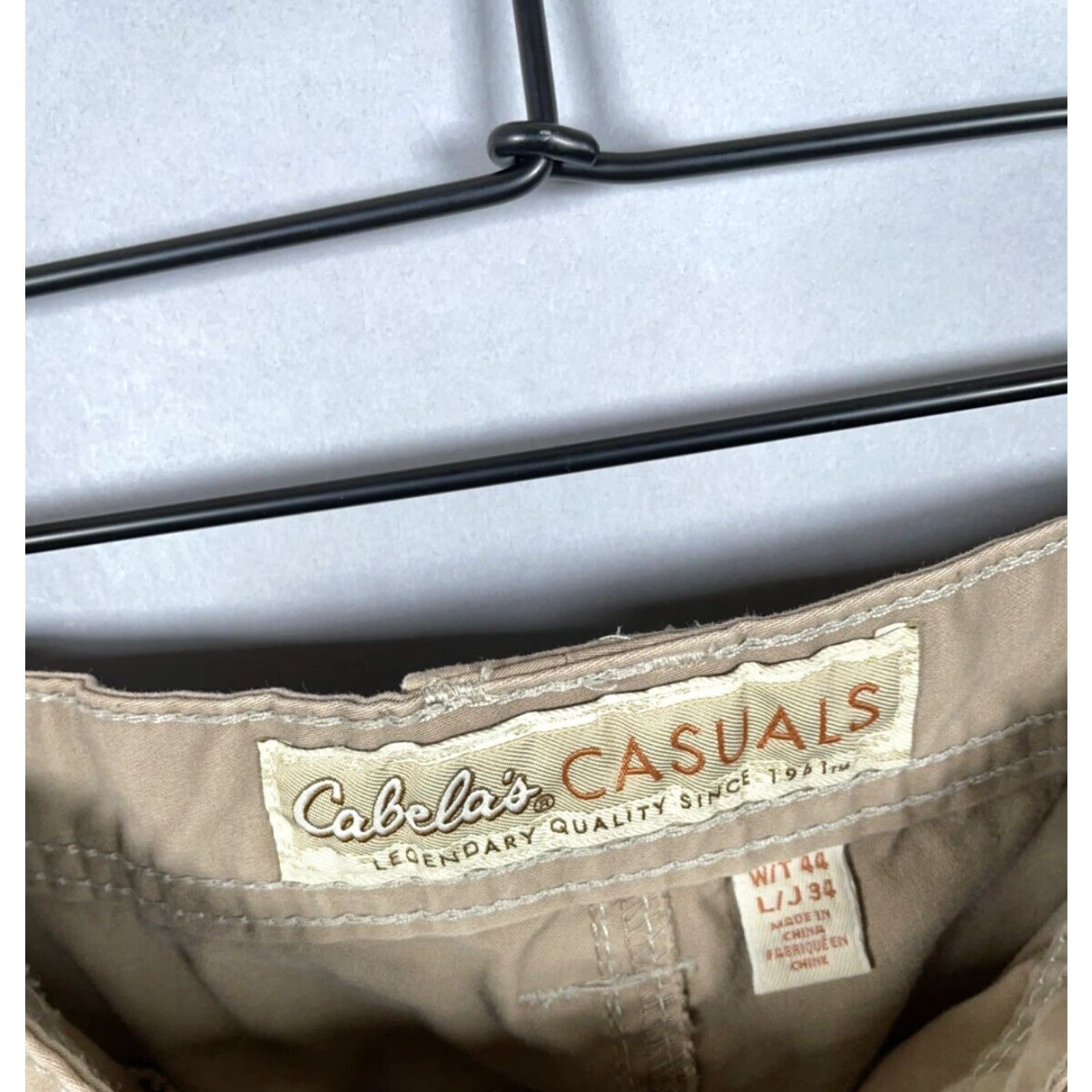 Vintage Cabela's Pants Mens 44 x 34 Cargo Straight Beige Heavy Cotton-Blend Stretch Zip Fly Nature Mens Size US 34 / EU 50 - 3 Thumbnail