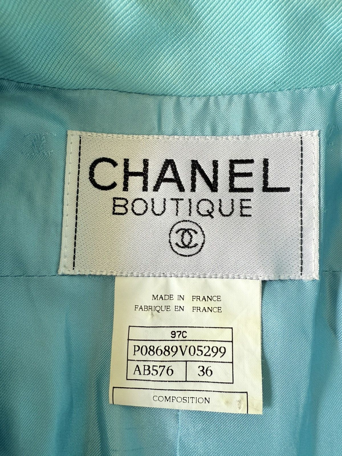 Chanel Chanel Boutique Vintage Tirquoise Cotton Blazer Size XS / US 0-2 / IT 36-38 - 10 Thumbnail