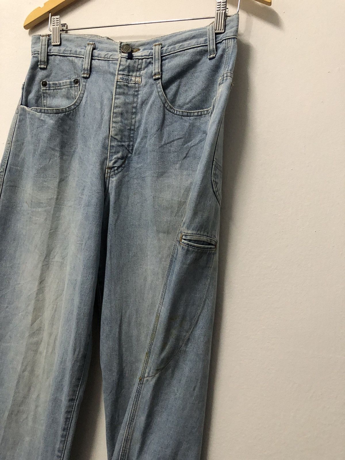 Marithe + Francois Girbaud VTG Marithé François Girbaud Baggy Denim Carpenter Pants 90s Size US 30 / EU 46 - 4 Thumbnail