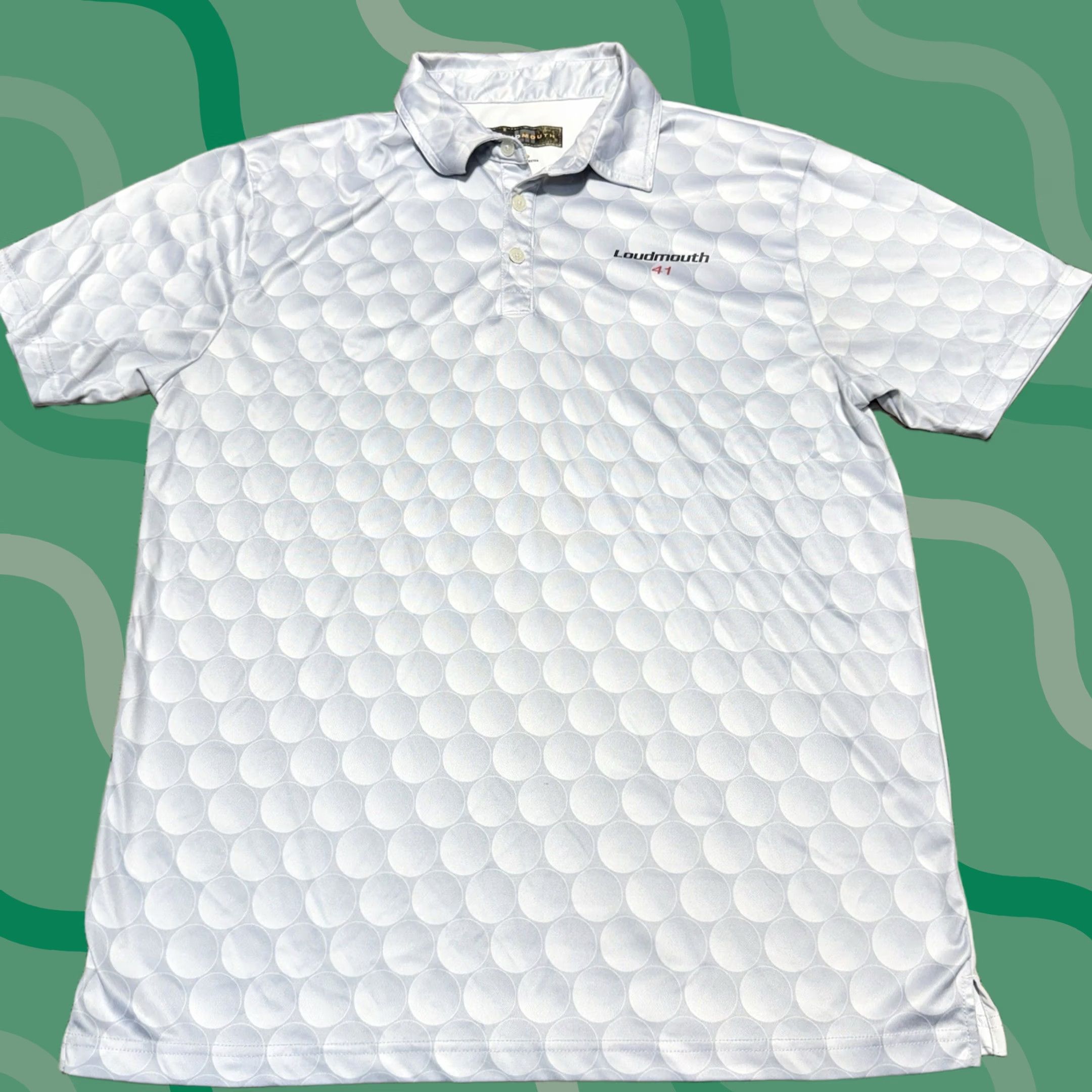 Vintage Loudmouth Golf Polo Shirt Mens L Gray Geometric Golf Performance Stretch Active 41 Size US L / EU 52-54 / 3 - 1 Thumbnail
