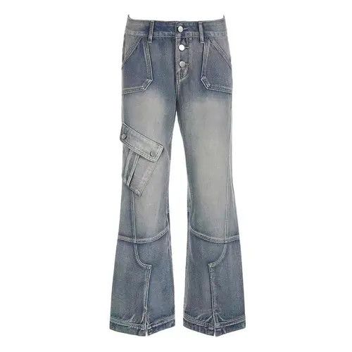 Designer × Japanese Brand × Vintage Retro washed distressed irregular pocket cargo jeans Size 28" / US 6 / IT 42 - 4 Thumbnail
