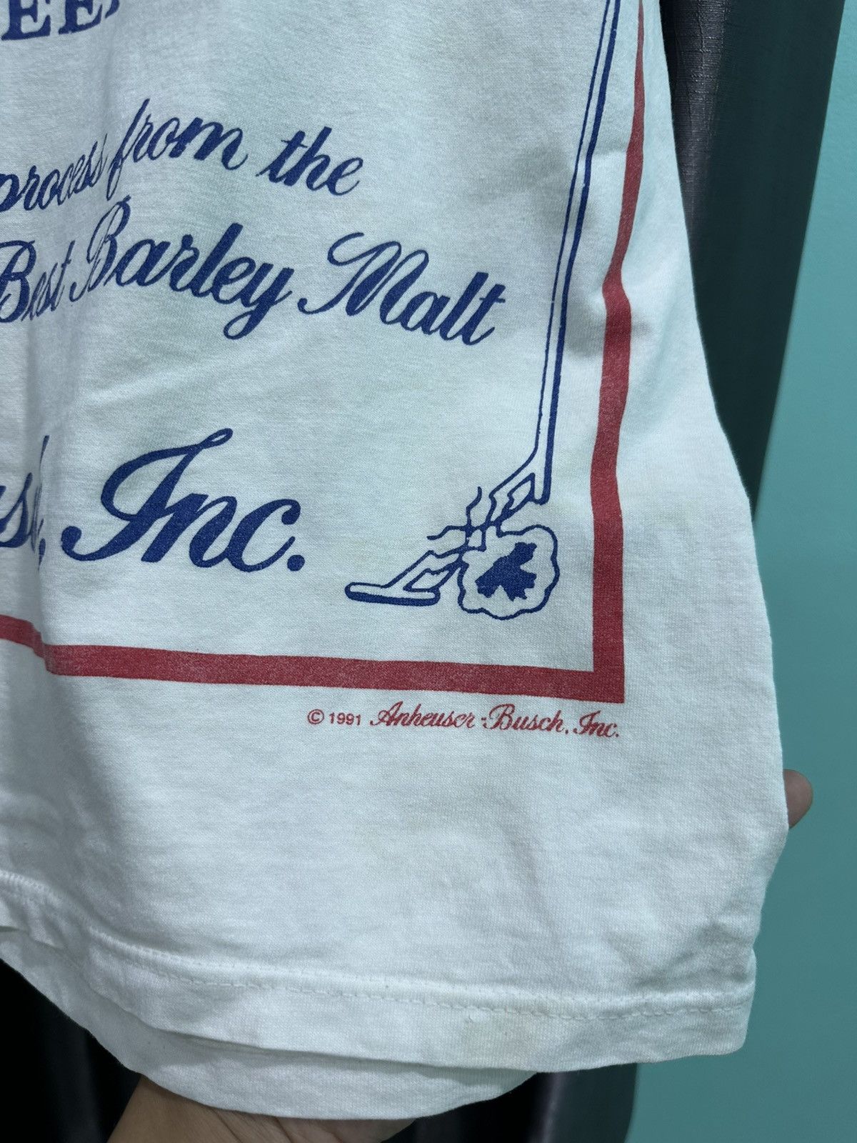 Budweiser Vintage White Budweiser "King of Beers" 1990s AOP Tee Size US XL / EU 56 / 4 - 6 Thumbnail