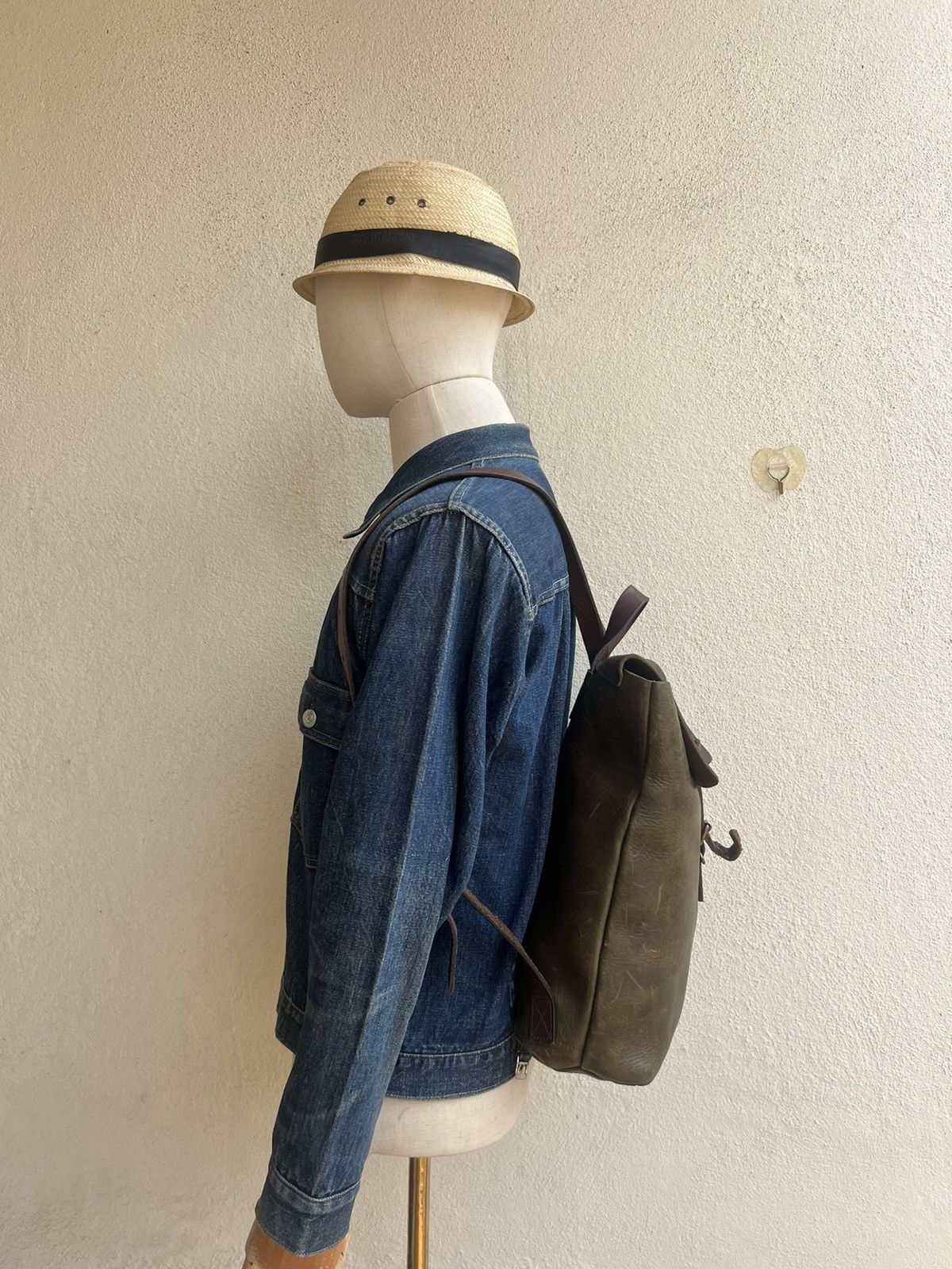 Leather Vintage Unknown Japan Patina Leather Backpack High Quality Size ONE SIZE - 2 Thumbnail
