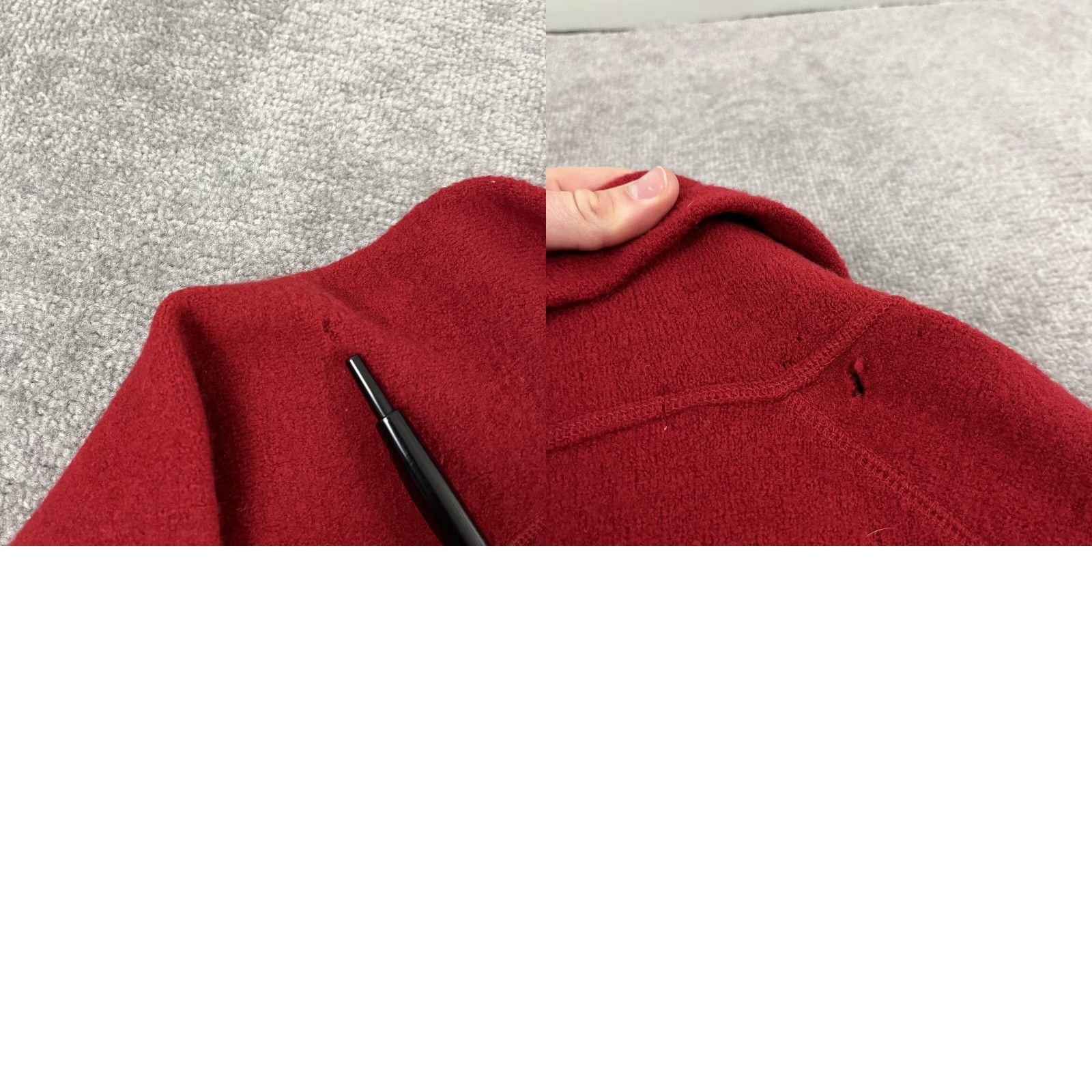 VINTAGE Carraig Donn Sweater Mens M Oversized Red Knit Stitched Wool Open Front Pullover
