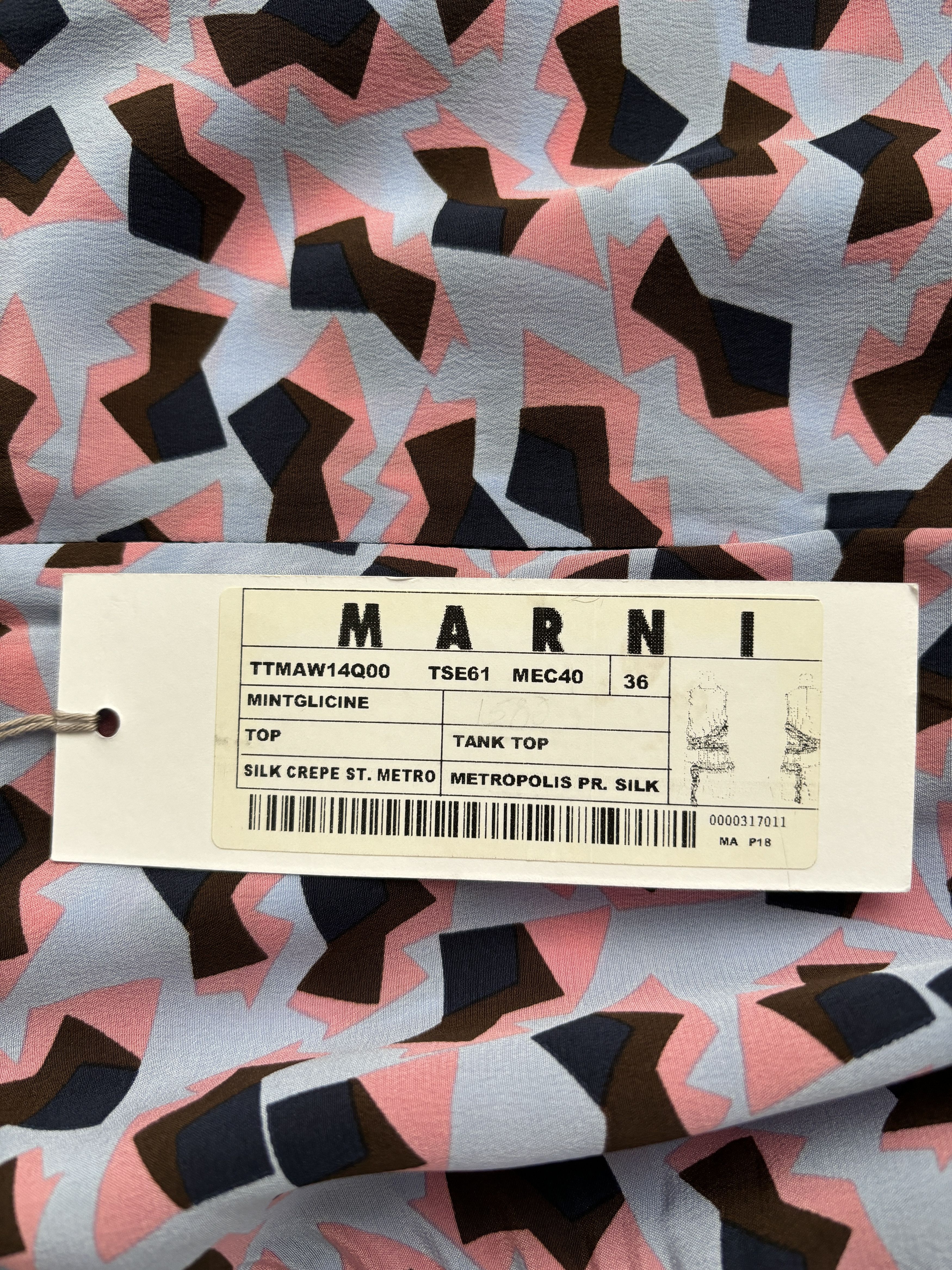 Marni ⚡️QUICK SALE⚡️Marni Multi-Colored Patterned Silk Tank Top Size S / US 4 / IT 40 - 4 Thumbnail