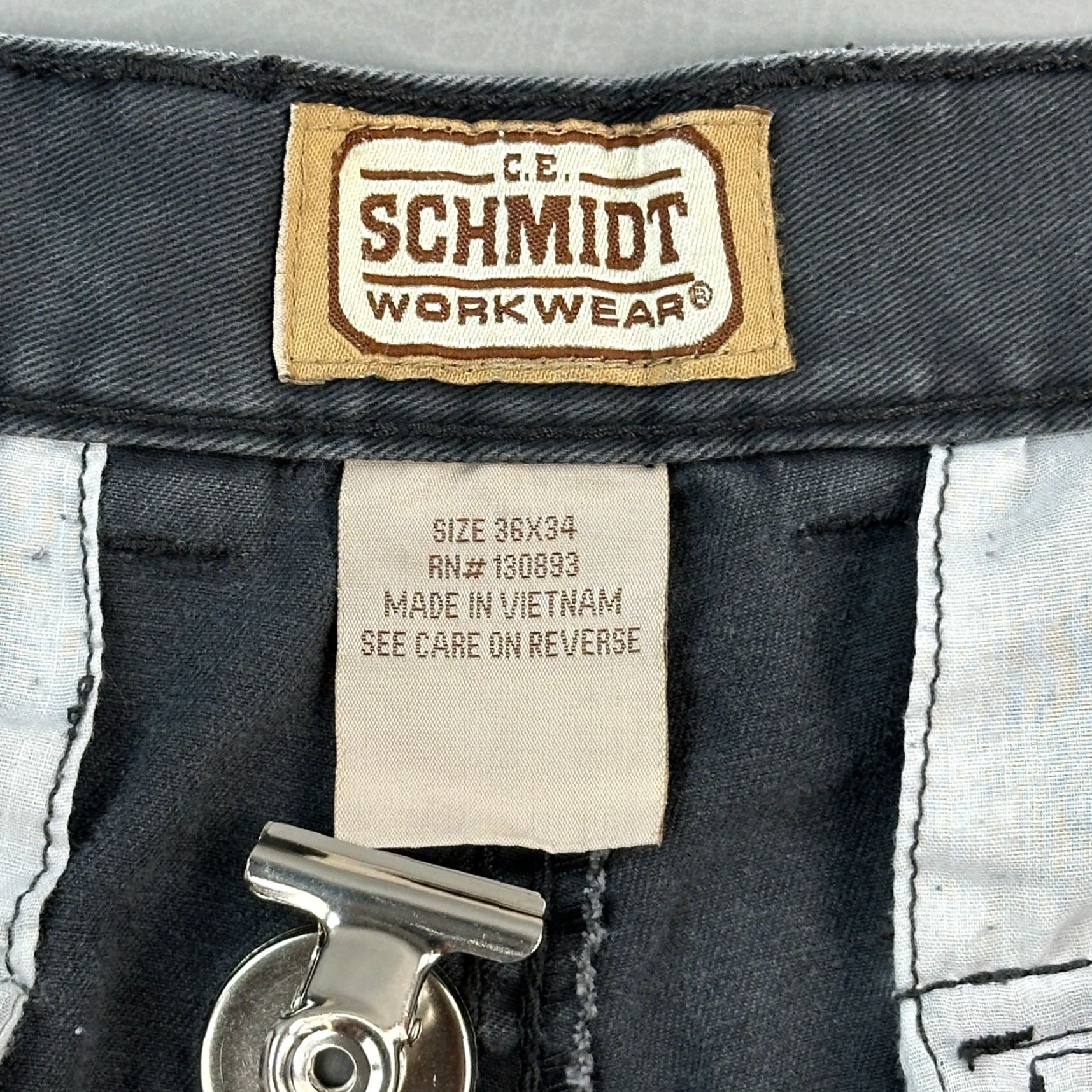 Vintage CE Schmidt Workwear Pants Mens 36x34 Gray Utility Cargo Work Wear Casual Size US 36 / EU 52 - 6 Thumbnail