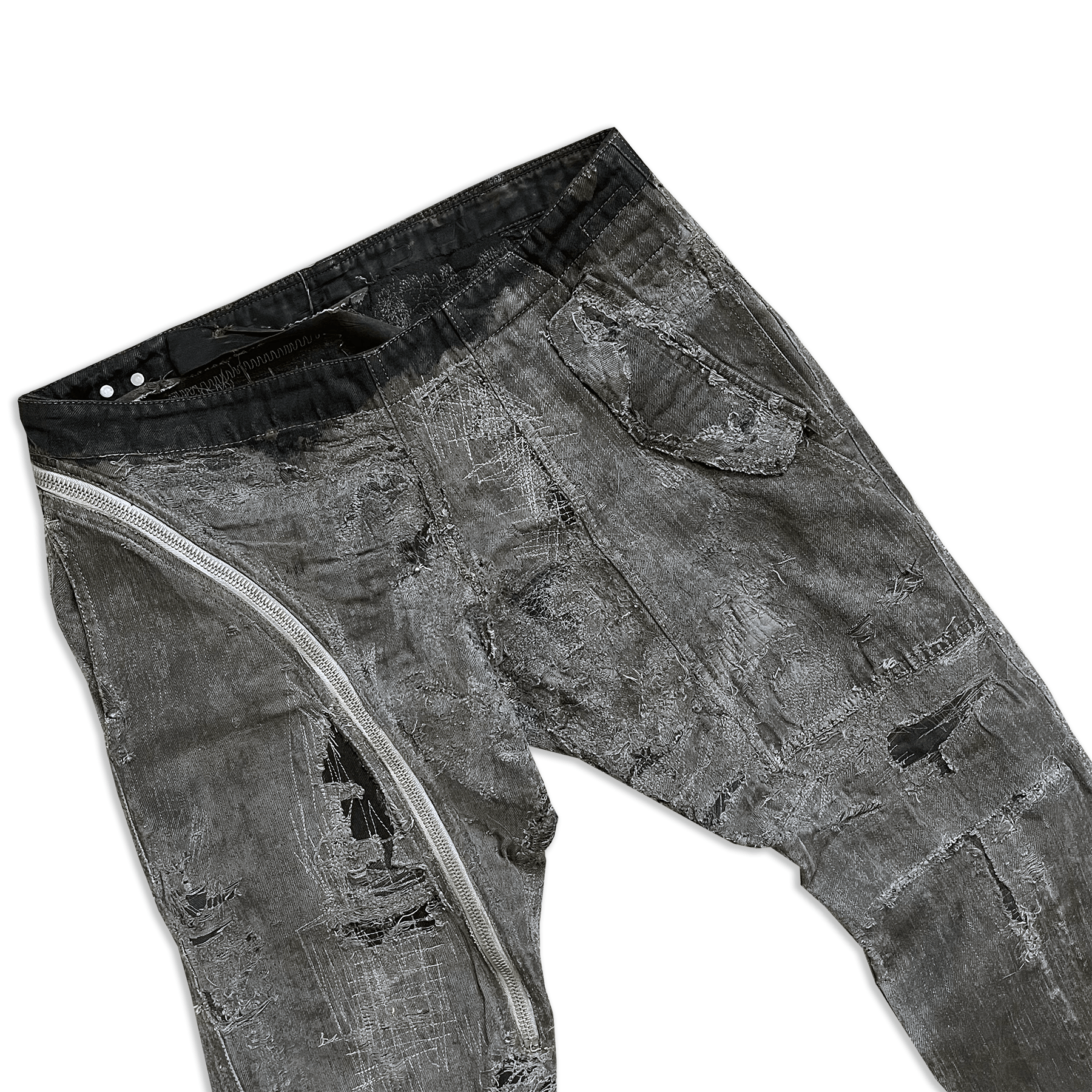 Rick Owens SS09 Rick Owens Hogwash Patchwork Denim Aircuts Size US 33 - 4 Thumbnail