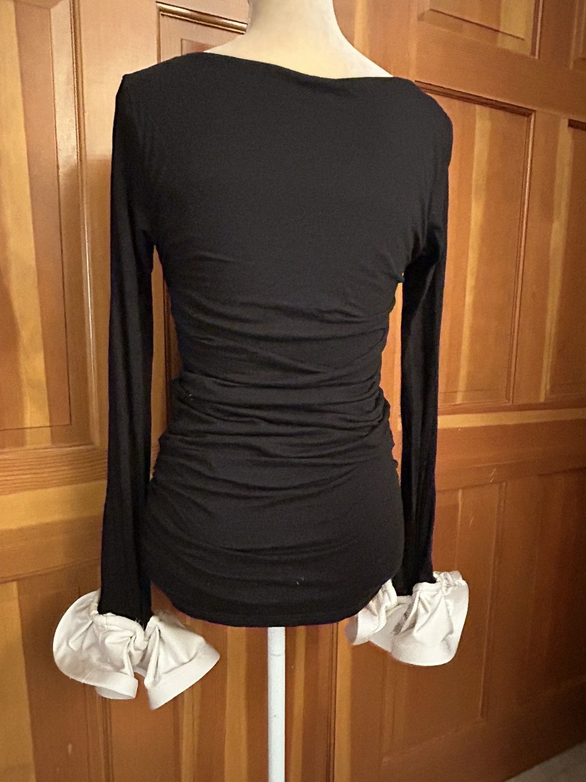 Designer × Vintage Preowned Elevated Two-Tone Bell Cuff -Sleeve Top Size S / US 4 / IT 40 - 9 Thumbnail