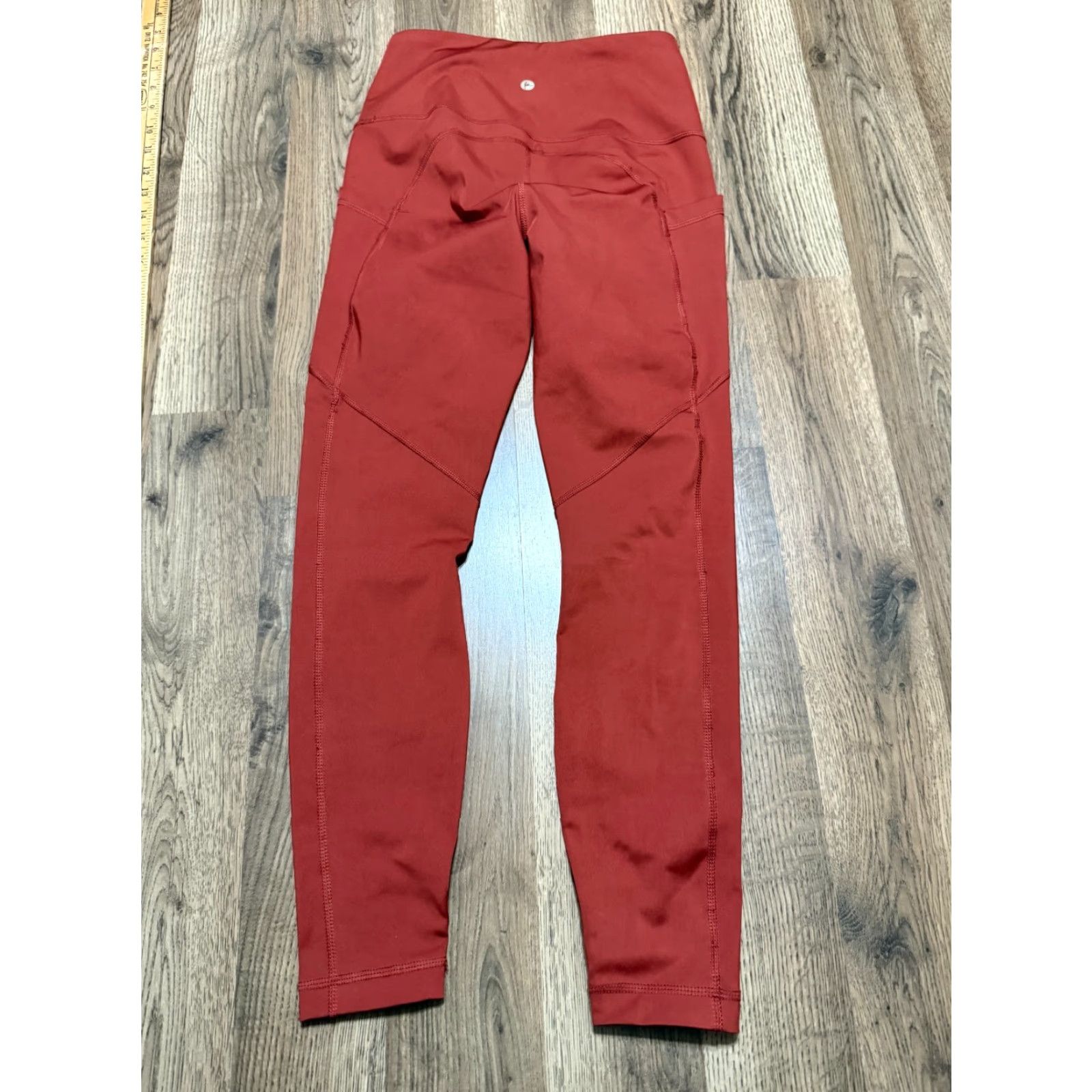 Vintage 90 Degree by Reflex Pants Leggings, Womens Size Small Orange, Pull On, Stretch, Casual Activewear, Ankle, Floral? Wait. Size 28" / US 6 / IT 42 - 2 Thumbnail
