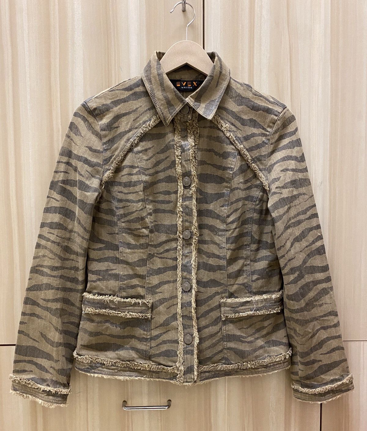 Krizia Evex by Krizia Zebra Animal Print Denim Jacket Size S / US 4 / IT 40 - 1 Thumbnail