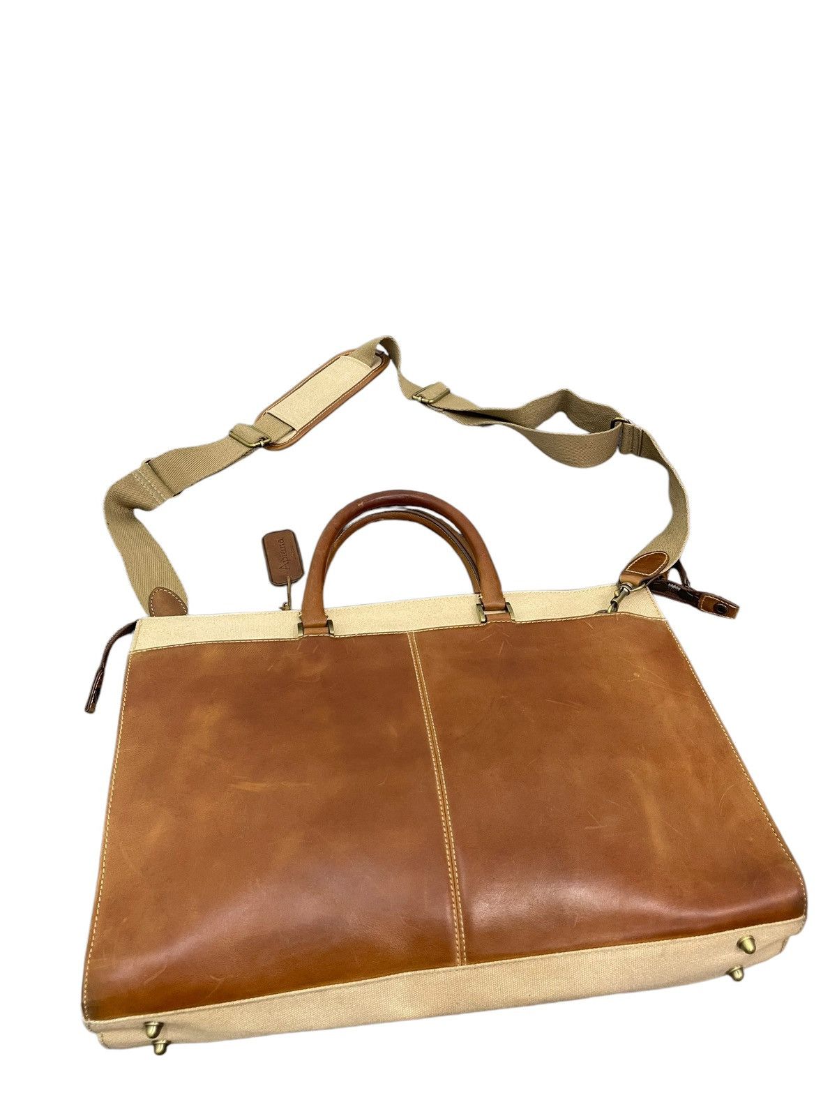 Leather Leather Cotton Canvas Apiana Office Bag 9🟩 Size ONE SIZE - 13 Thumbnail