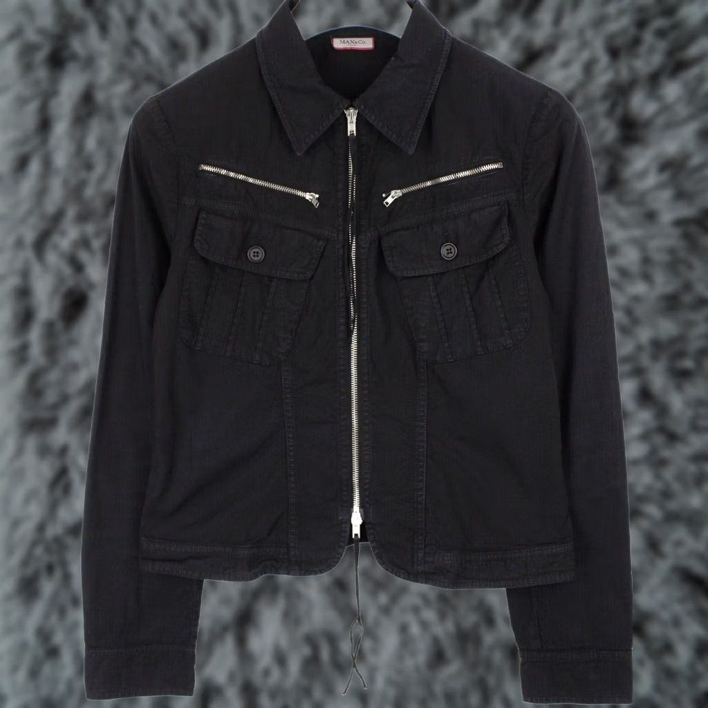 MAX&Co. Max & Co. Trends Jacket Women's EU 40 Black Full Zip Pockets Jacket Size S / US 4 / IT 40 - 1 Thumbnail