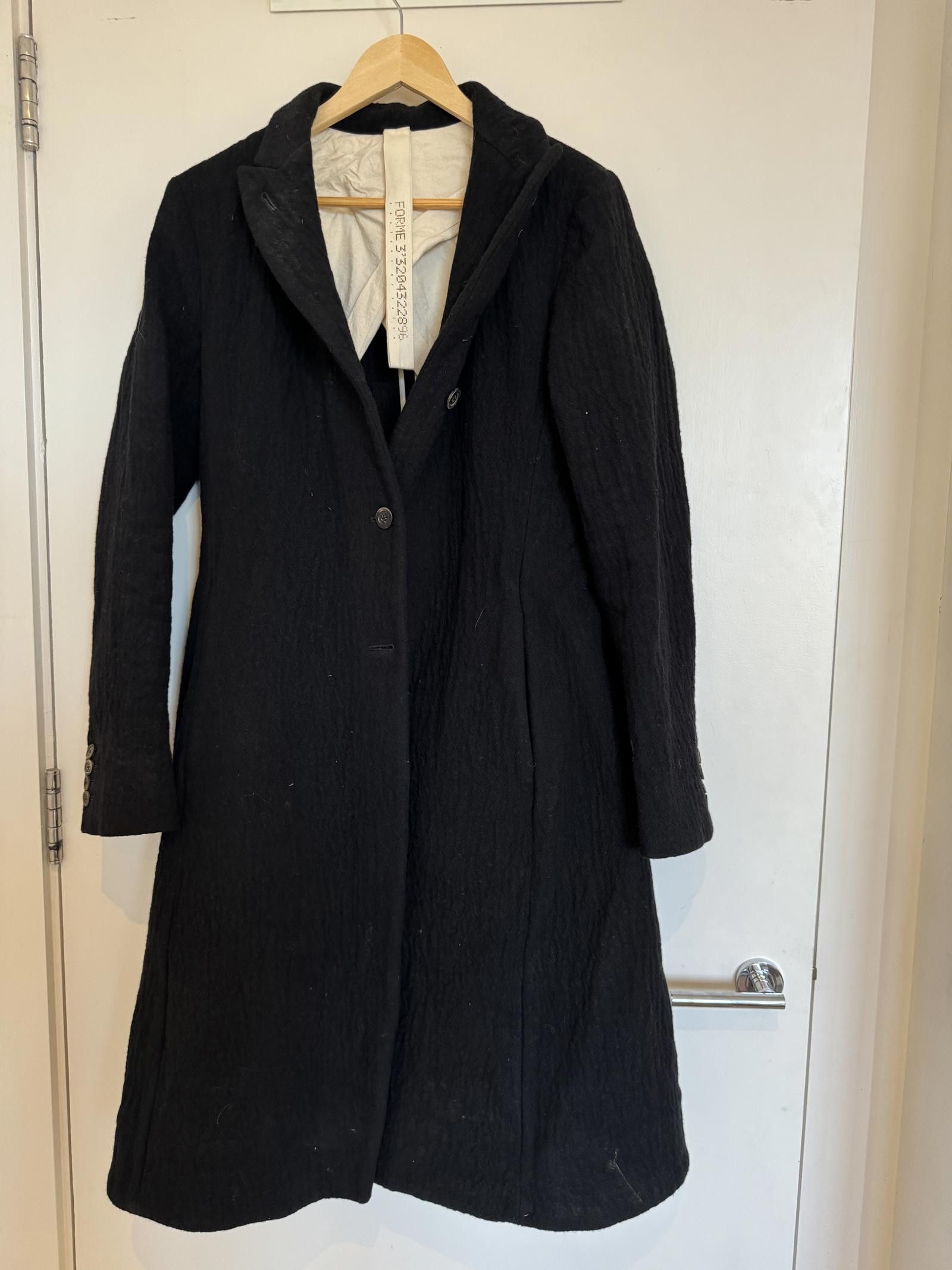 Designer Formed Expression Coat. Very Unique. Tie Waist. UK 12. Black Size M / US 6-8 / IT 42-44 - 3 Thumbnail