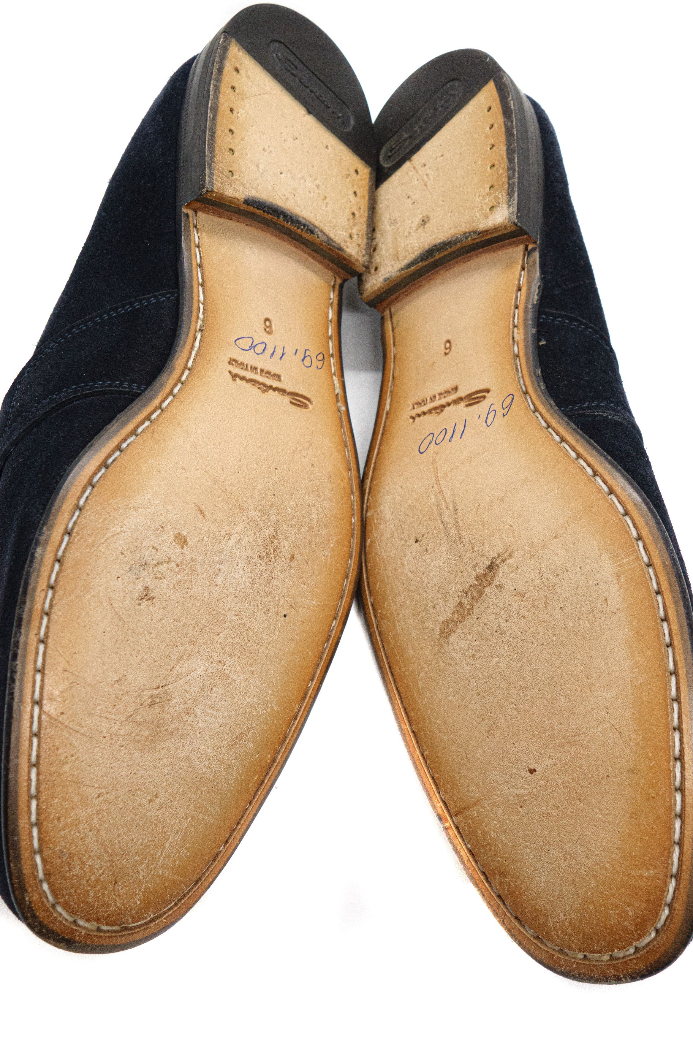 Santoni Suede Penny Loafers Size US 7 / EU 40 - 6 Thumbnail