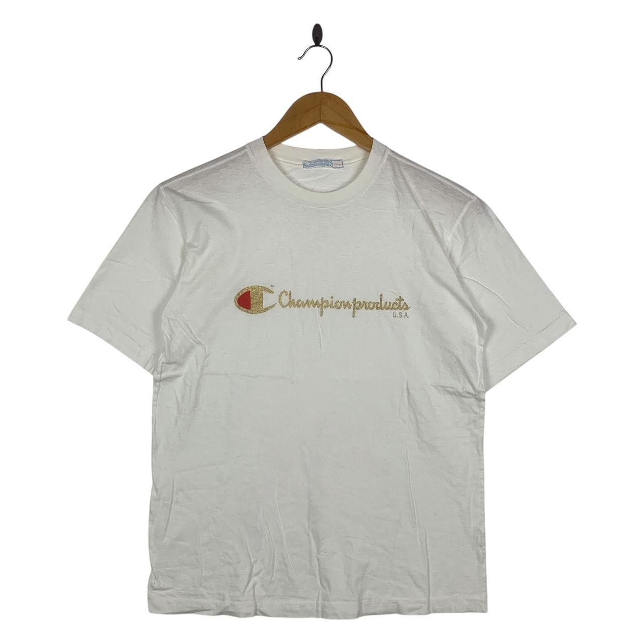 Vintage Vintage CHAMPION PRODUCT USA Gold Logo Jaspo Tee Shirt Top Size US M / EU 48-50 / 2 - 1 Thumbnail