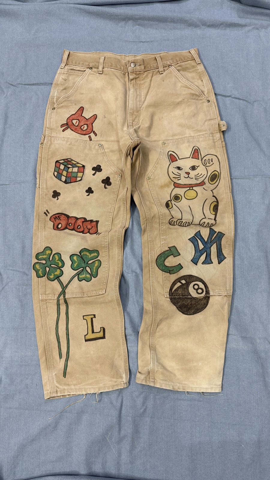 Carhartt 1 of 1 Carhartt hand drwan double knee denim Size US 33 - 2 Thumbnail