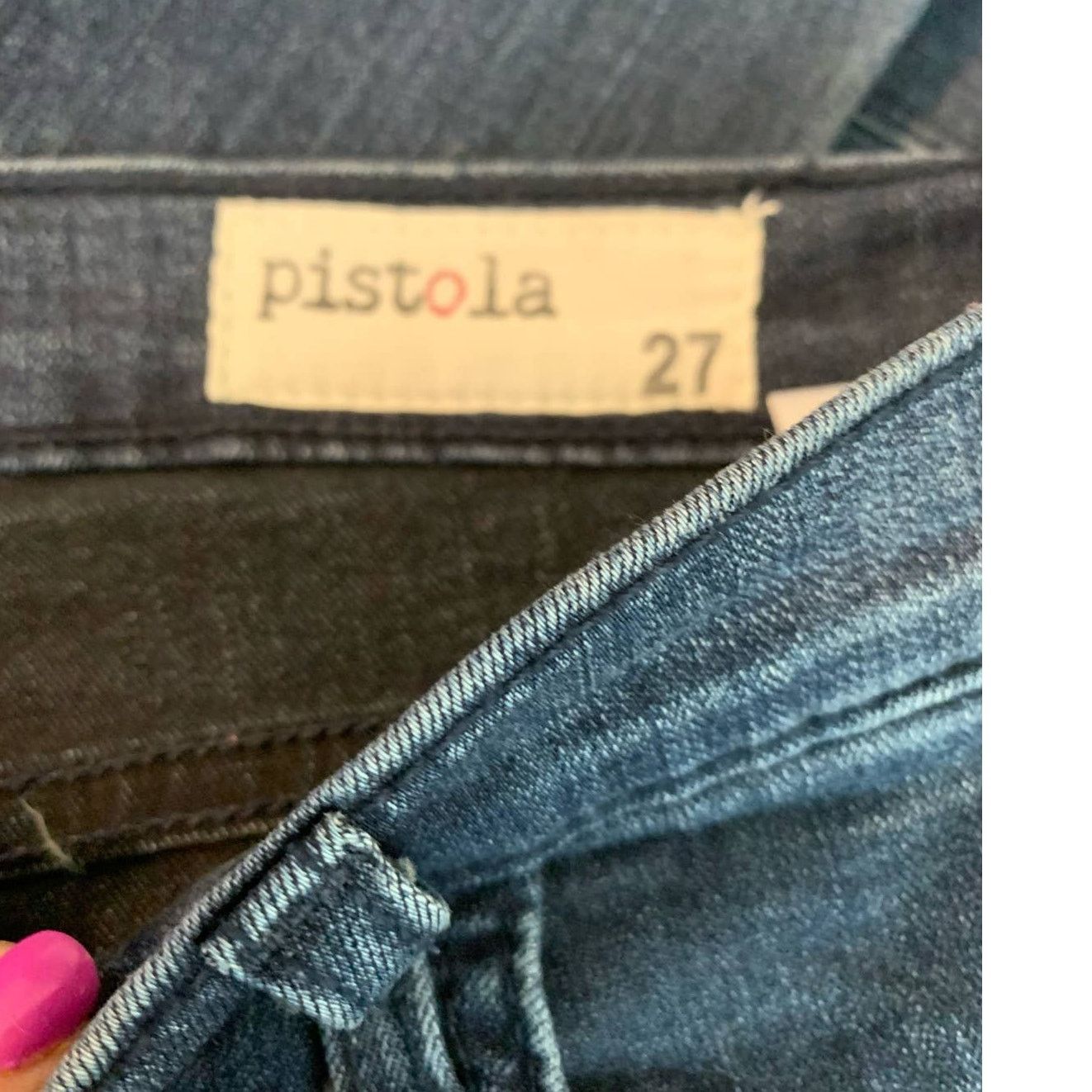 Pistola Pistola Blue “Rips” In knees Stretch Skinny Jeans size 27 Size 27" / US 4 / IT 40 - 3 Thumbnail