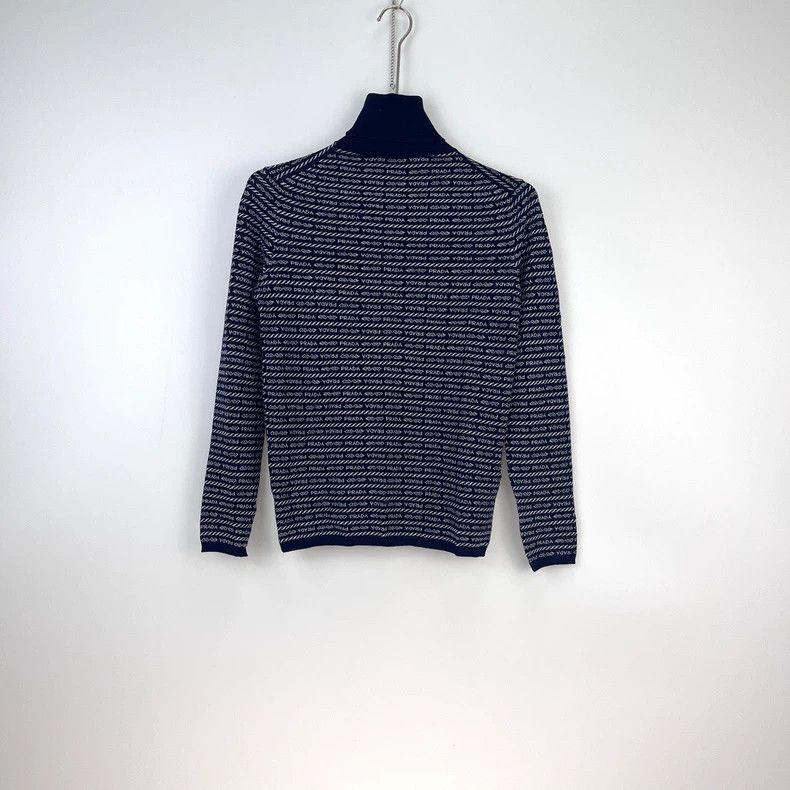 Prada Prada Navy blue full-printed letter small turtleneck wool k Size US XXS / EU 40 - 4 Thumbnail
