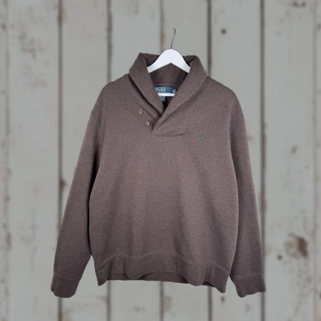 Ralph Lauren VINTAGE Ralph Lauren Shawl Collar Pullover Sweater Elbow Patches Brown XL Men's Size US XL / EU 56 / 4 - 1 Thumbnail