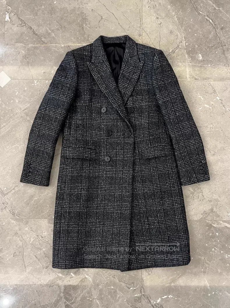 Celine CELINE Wool and Camel Hair Mixed Plaid Overcoat Size US M / EU 48-50 / 2 - 1 Thumbnail