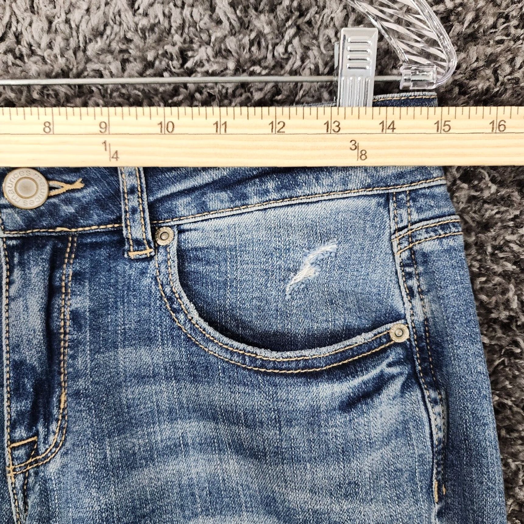 Vintage Maurices Jeans Skinny Distressed Blue Womens Size 2 30x27 Blue Distressed Skinny Jeans Womens 2 Size 26" / US 2 / IT 38 - 4 Thumbnail