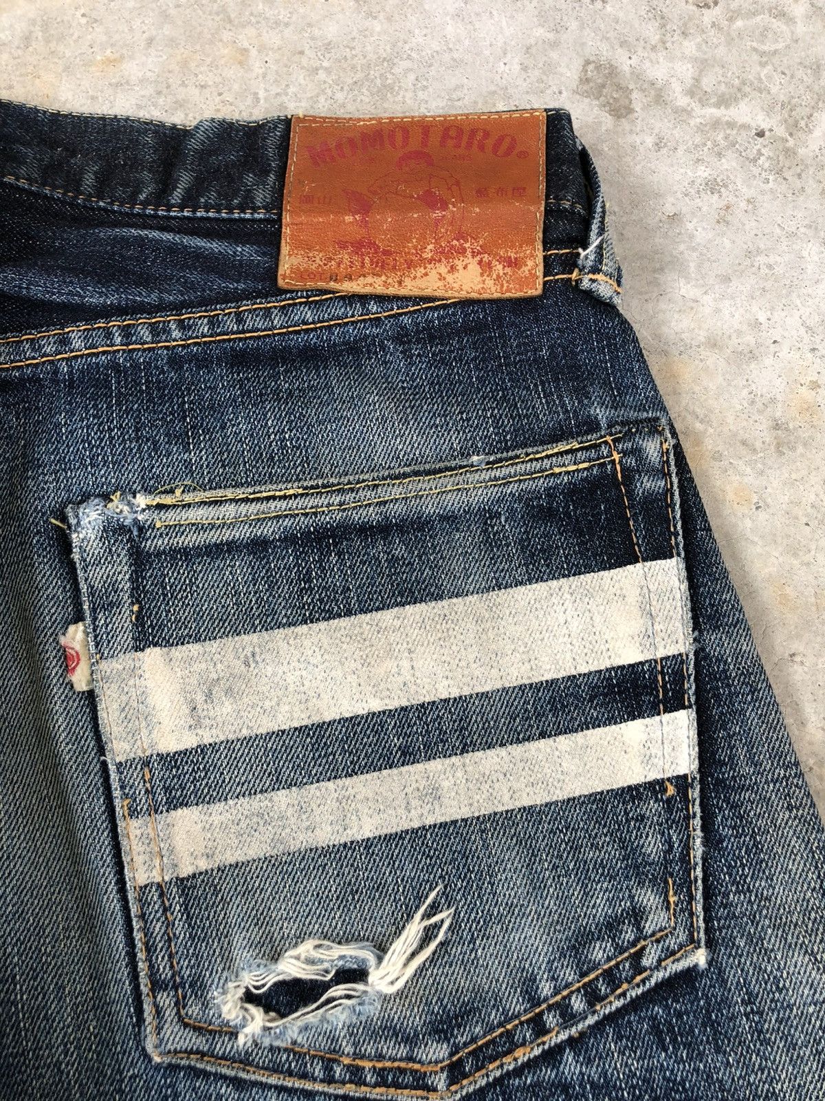 Momotaro Jeans Momotaro 0905SP Selvedge Denim Distressed Jeans Size US 31 - 18 Thumbnail