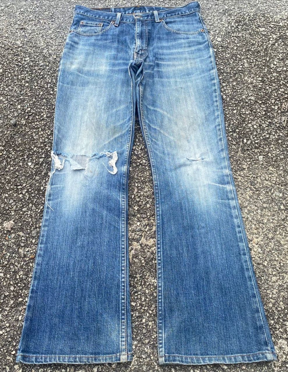 Levi's Vintage Levis 516 Flare Distressed Denim Size US 31 - 2 Thumbnail