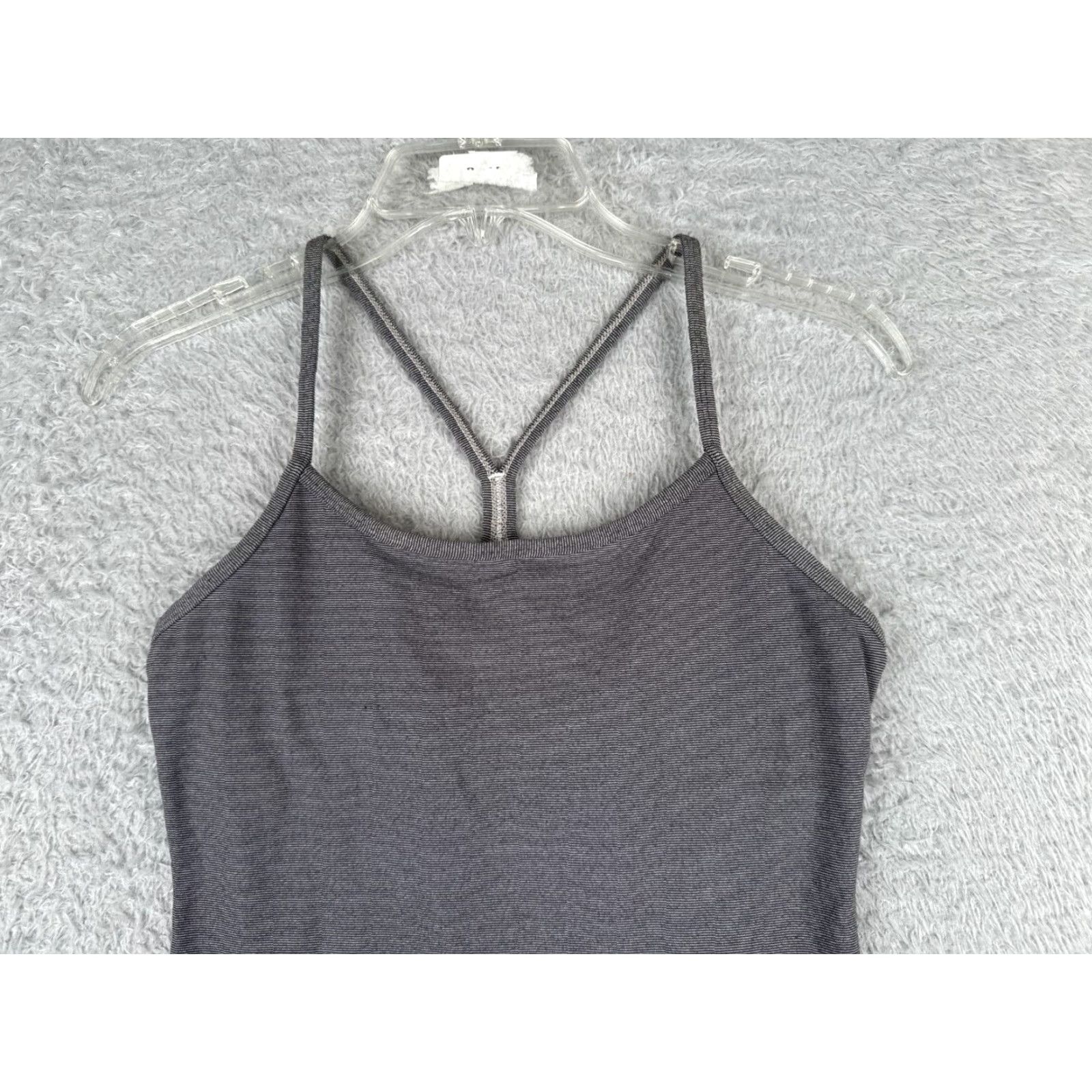 Lululemon Lululemon Shirt Women Gray Stripe Power Y Tank Luon Built In Bra Size M / US 6-8 / IT 42-44 - 4 Thumbnail