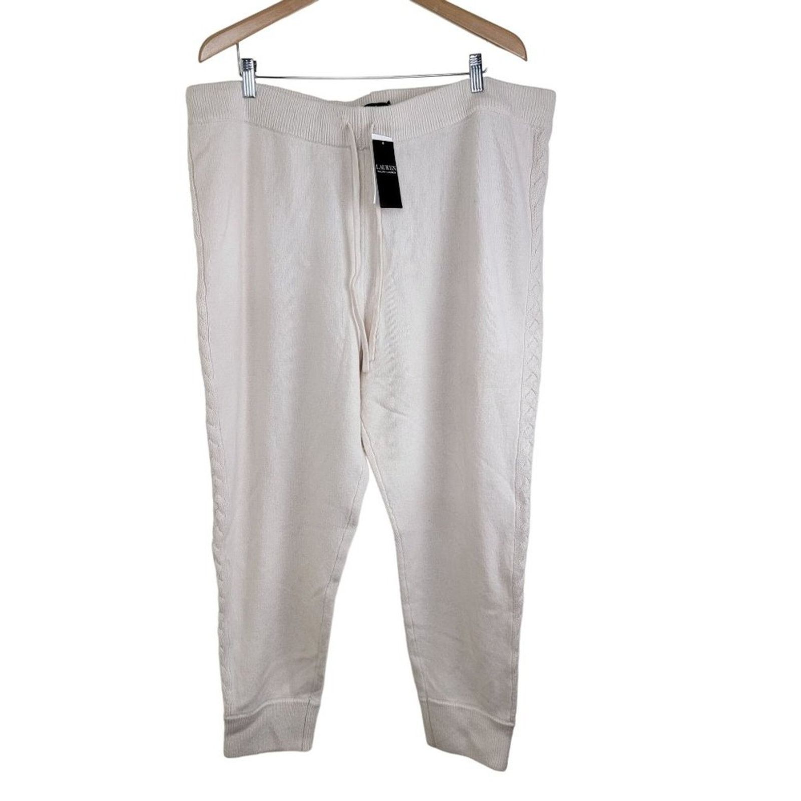 Lauren Ralph Lauren Cable-Knit Wool Cashmere Jogger Pants Size 42" / US 20 - 1 Thumbnail