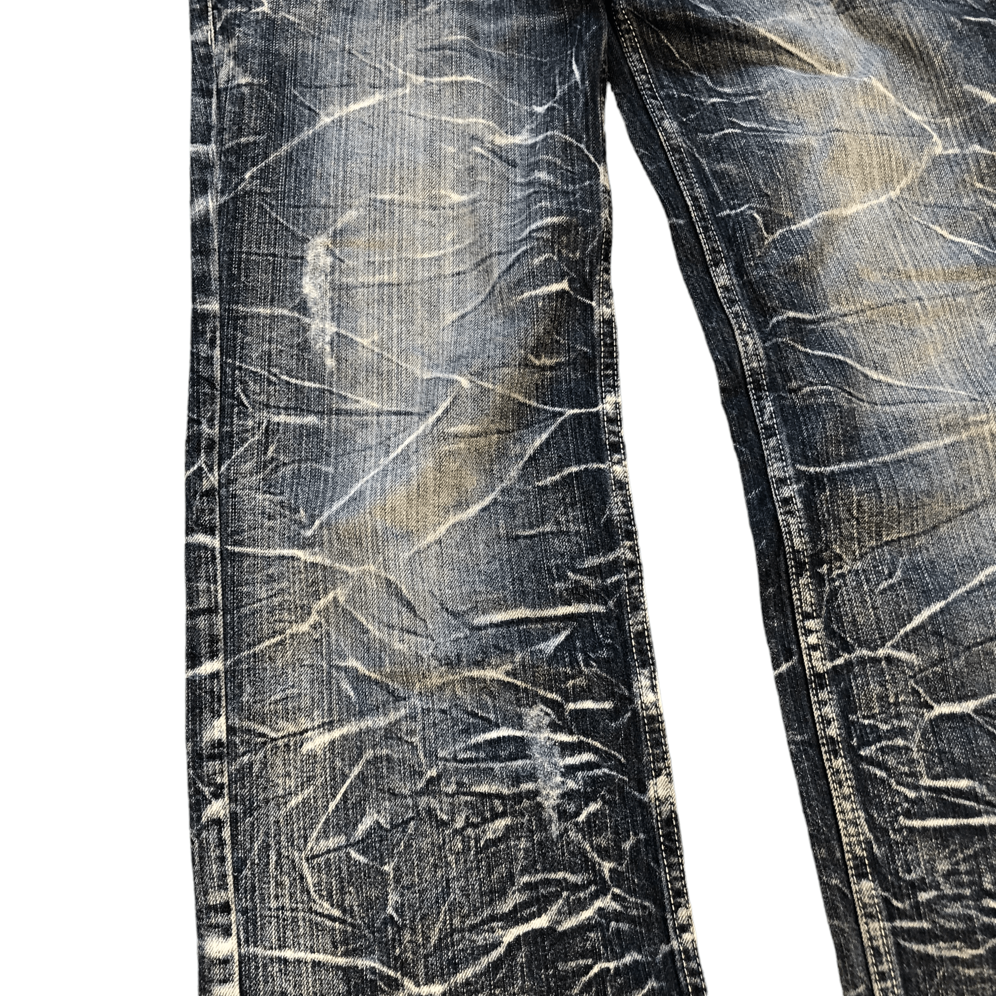 Japanese Brand NYLOUS DESIGN LIMITED EDITION DOUBLE WAIST DENIM #5982-216 Size US 31 - 8 Thumbnail