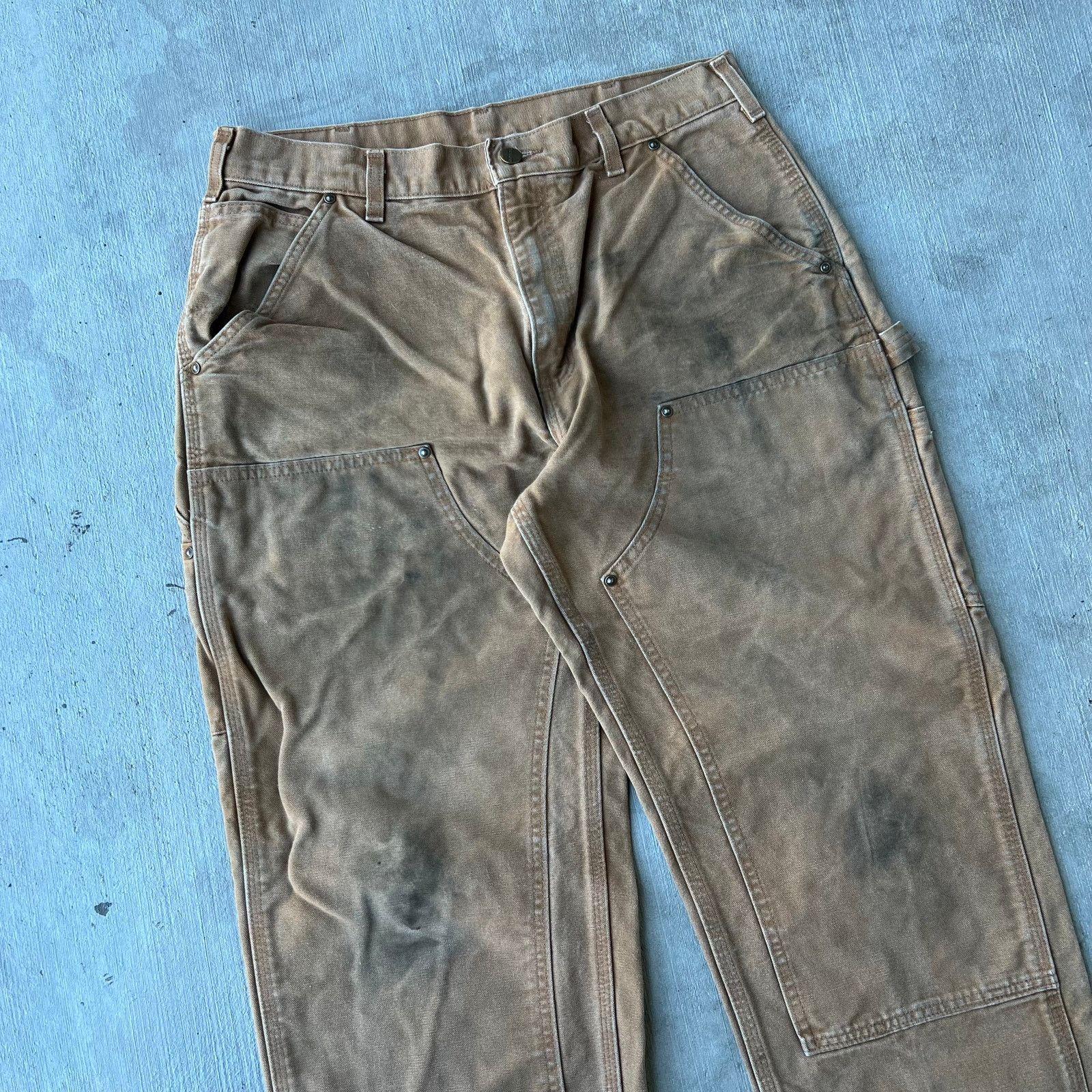 Carhartt × Vintage Carhartt brown double knee work wear carpenter pants Size US 32 / EU 48 - 2 Thumbnail