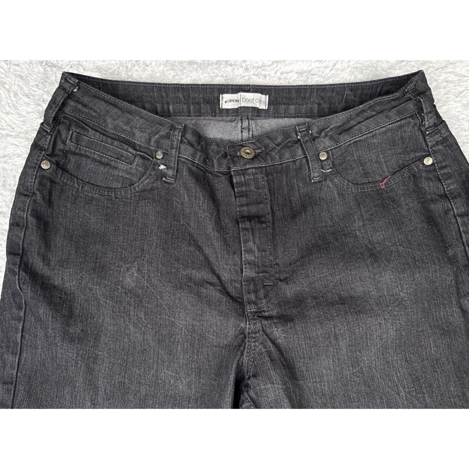 Lee Riders By Lee Jeans Womens 12 Black High Rise Bootcut Denim Stretch Charcoal Size 34" / US 12 / IT 48 - 4 Thumbnail
